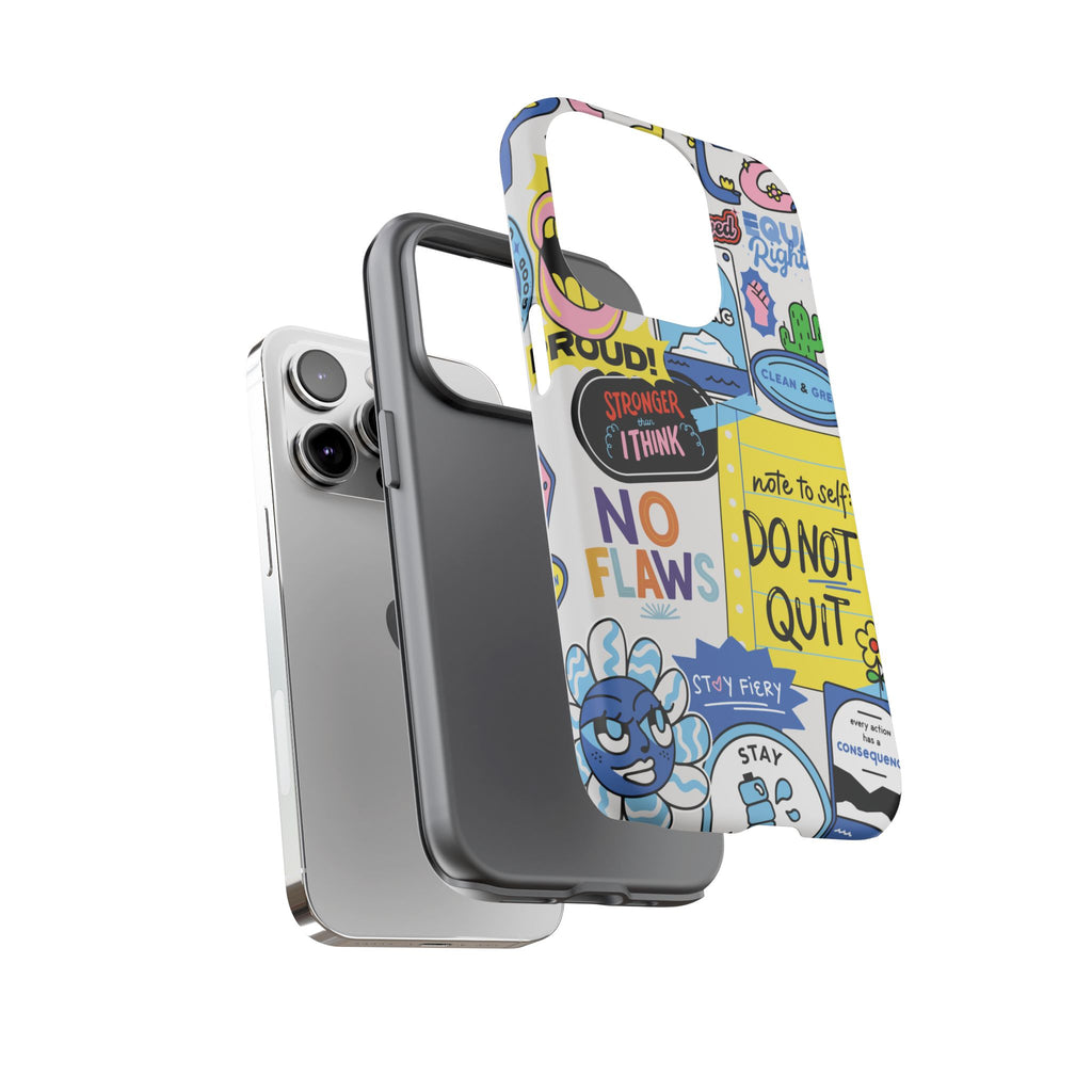 Sticker Collage Phone Case — Motivational "Do Not Quit" Protective Cover
