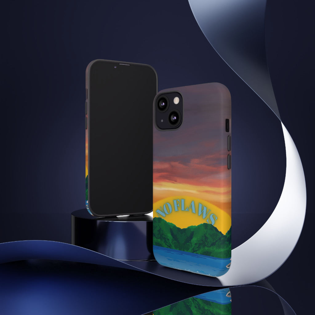 Sunset 'No Flaws' Tough Phone Case — Tropical Beach Protective Cover
