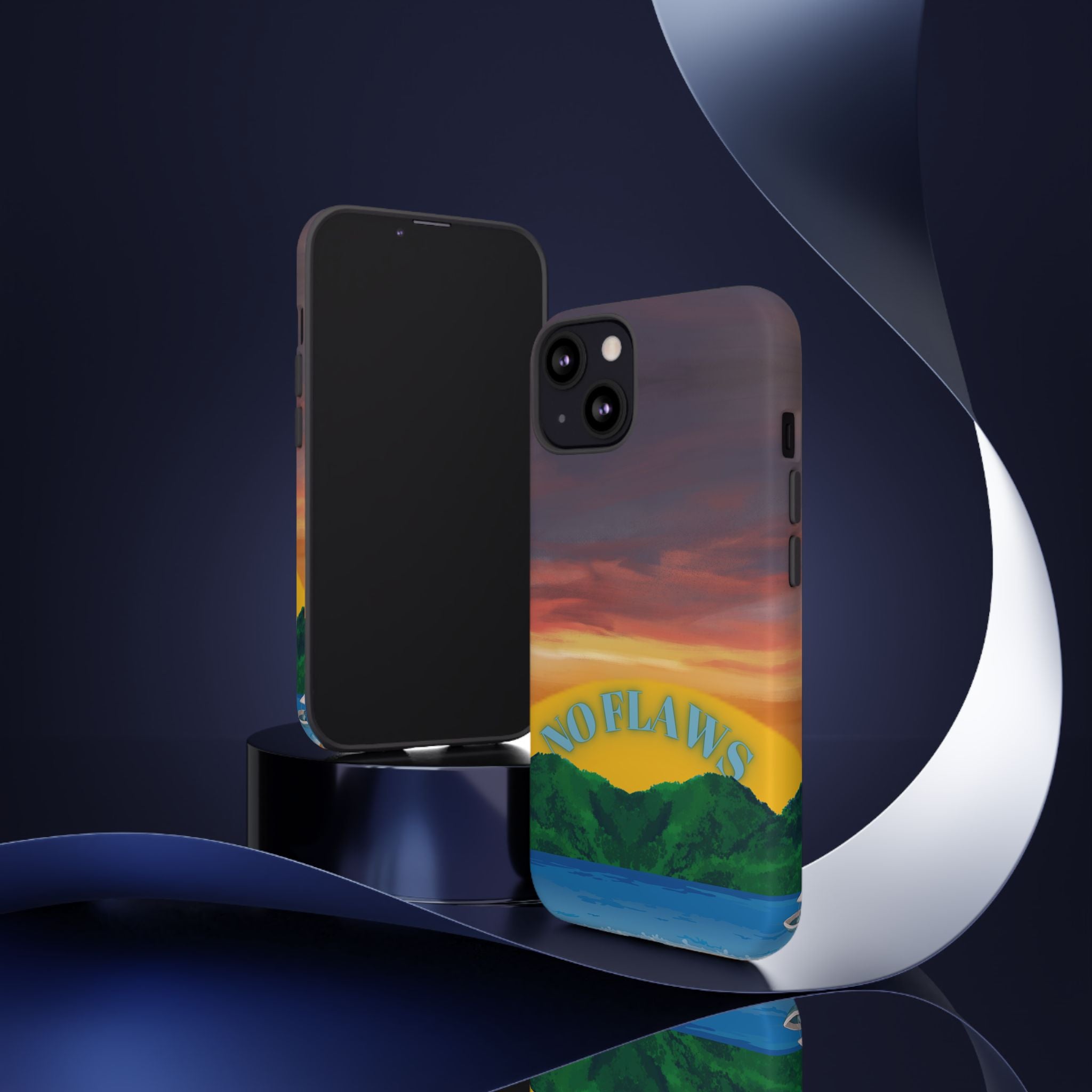 Sunset 'No Flaws' Tough Phone Case — Tropical Beach Protective Cover