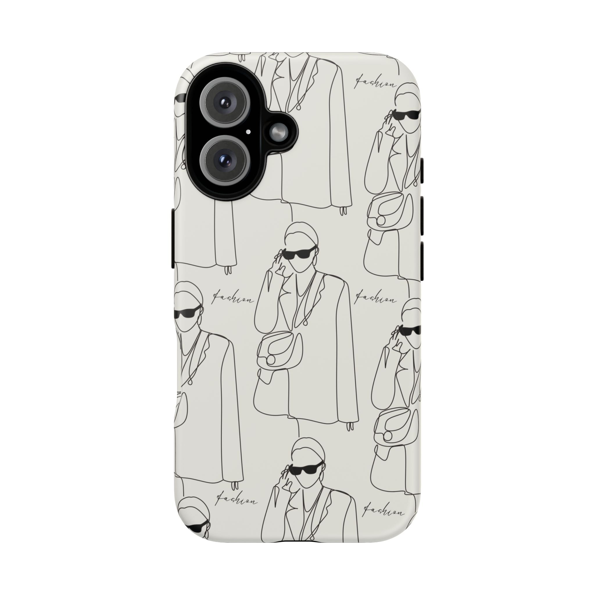 Fashion Sketch Phone Case — Minimalist Chic Designer Pattern