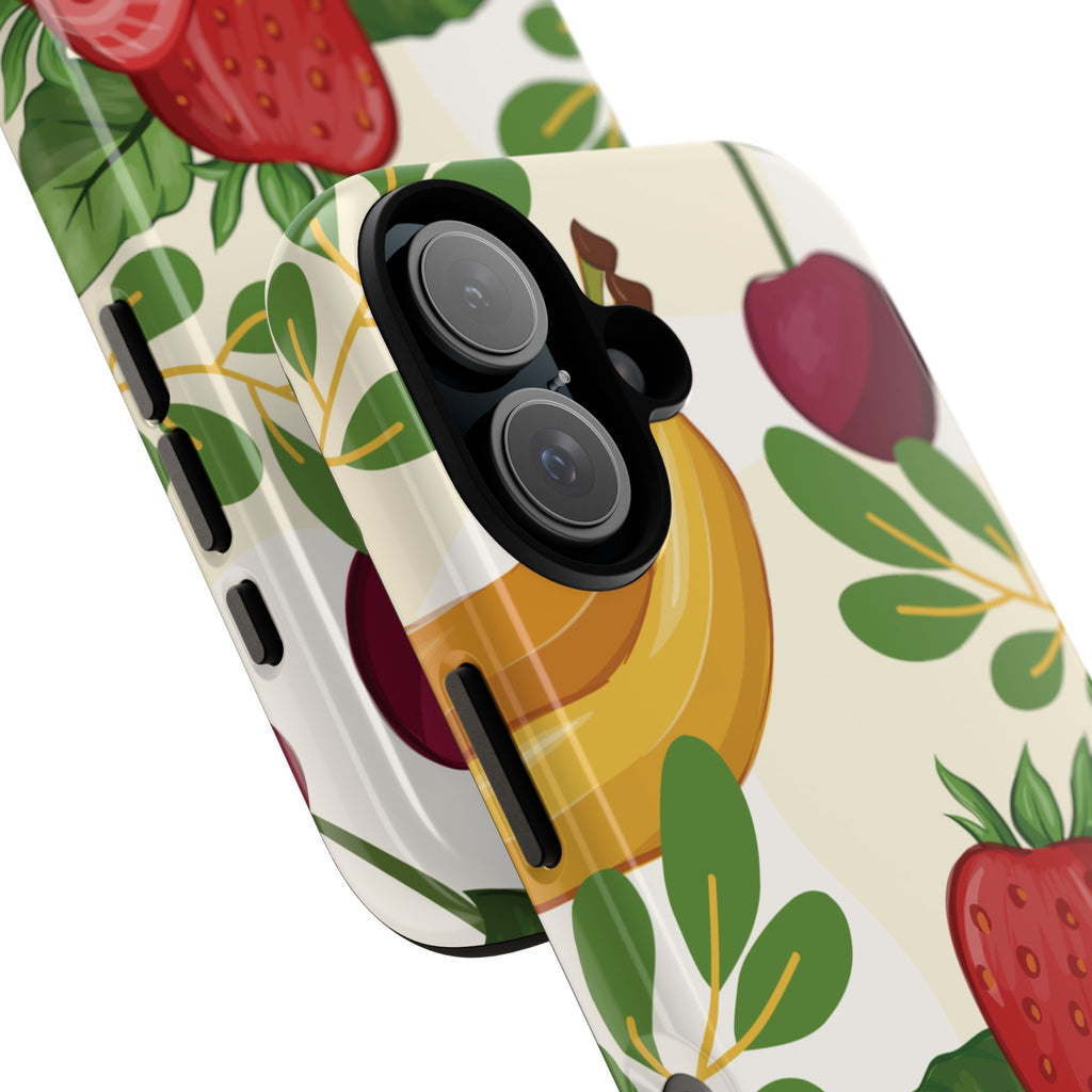 Fruit Pattern Tough Case — Floral Strawberry & Banana Phone Cover