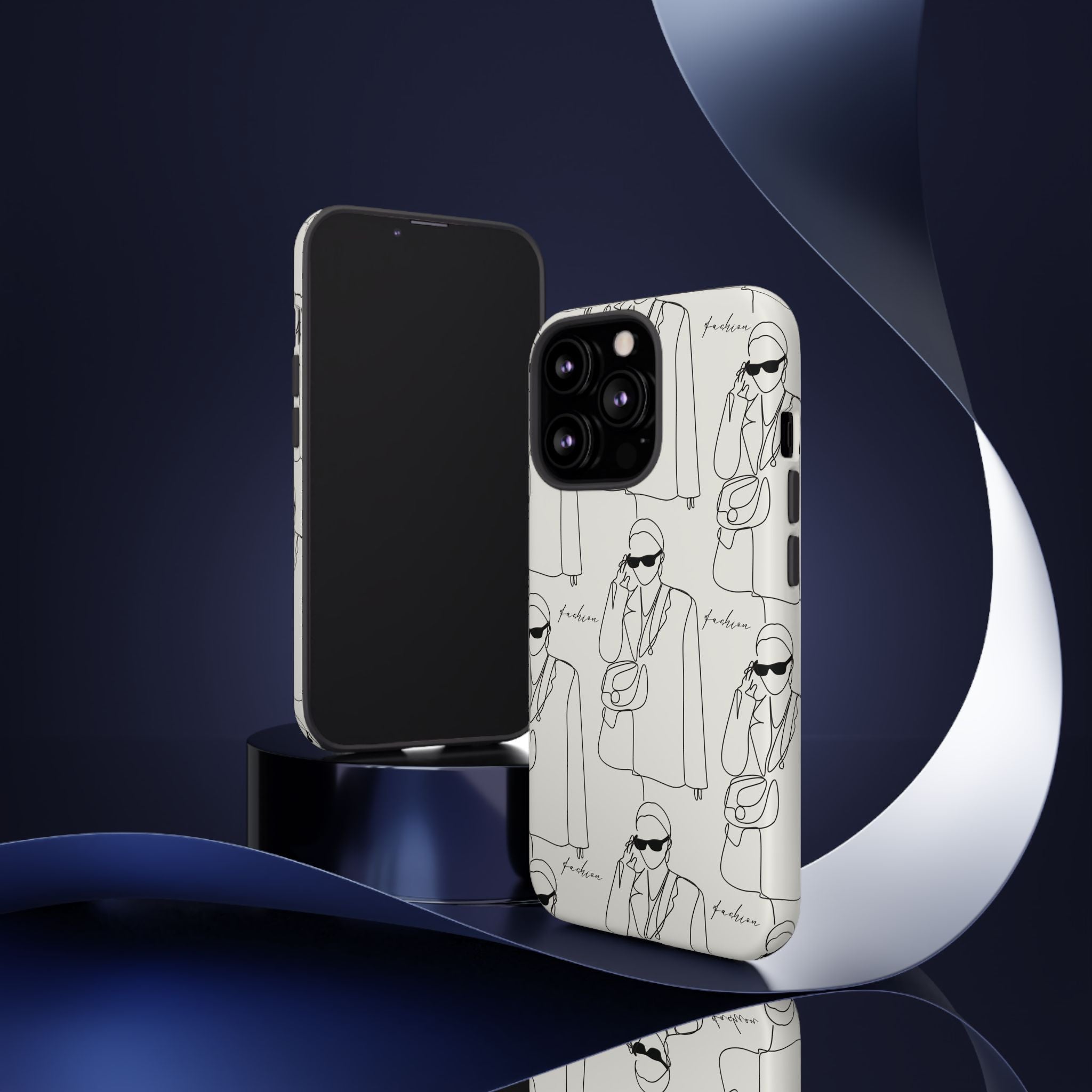 Fashion Sketch Phone Case — Minimalist Chic Designer Pattern