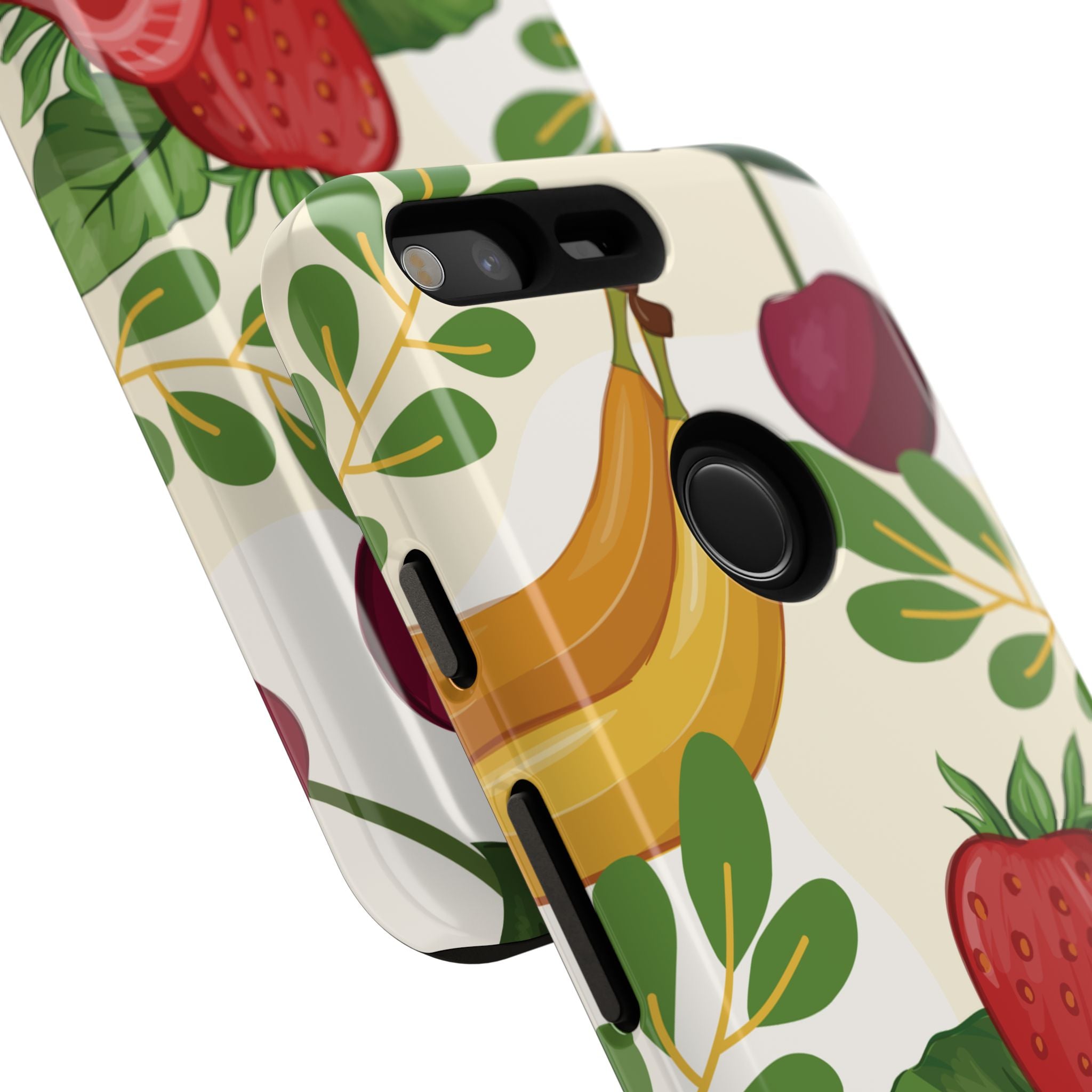 Fruit Pattern Tough Case — Floral Strawberry & Banana Phone Cover