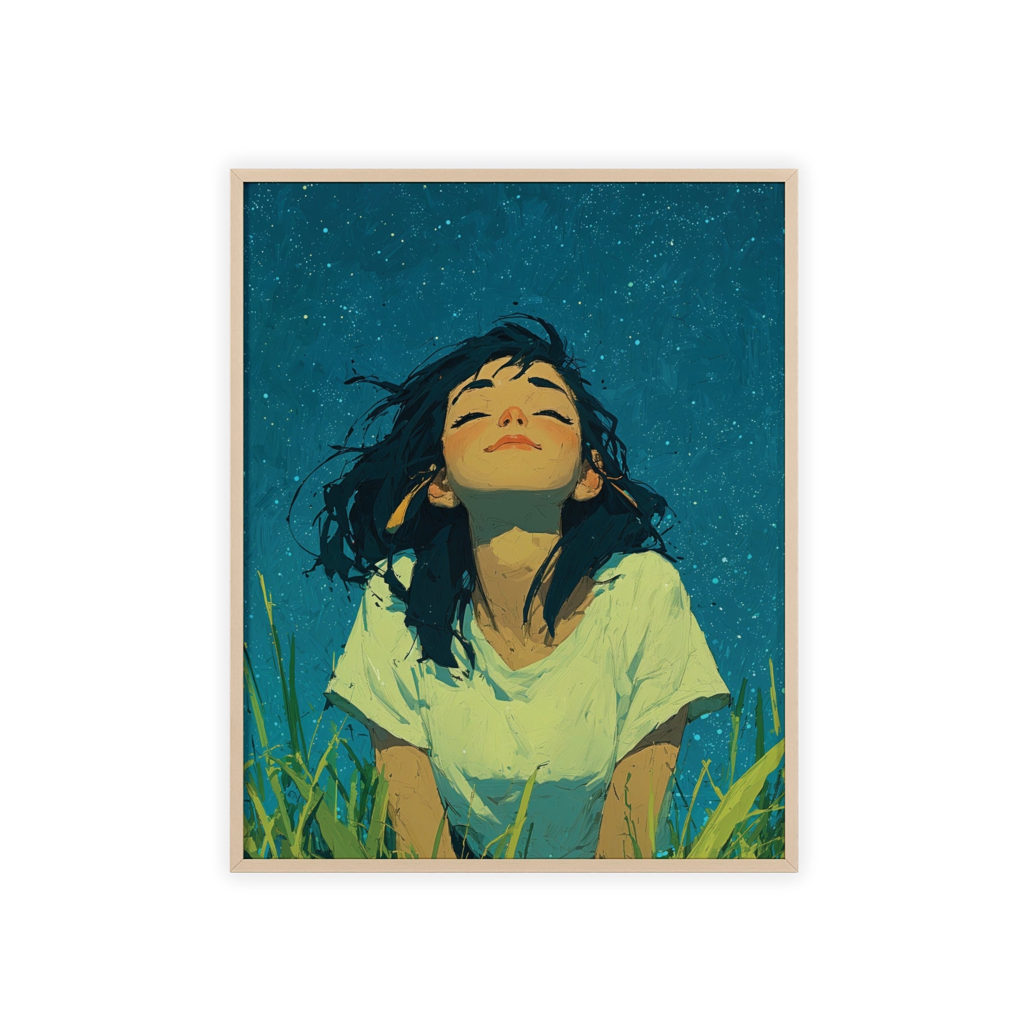 Beneath the Blue: The Joy of Stillness – Framed Art Poster
