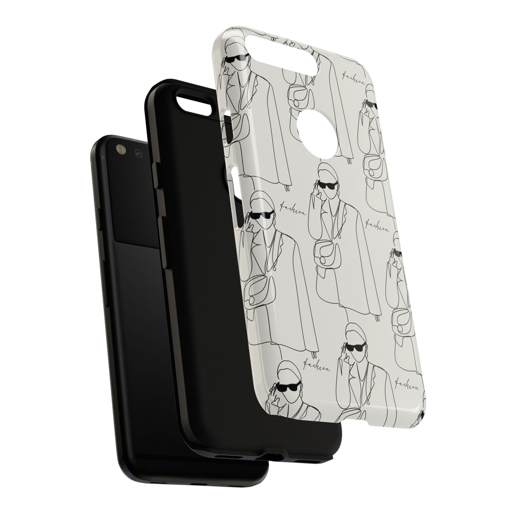 Fashion Sketch Phone Case — Minimalist Chic Designer Pattern