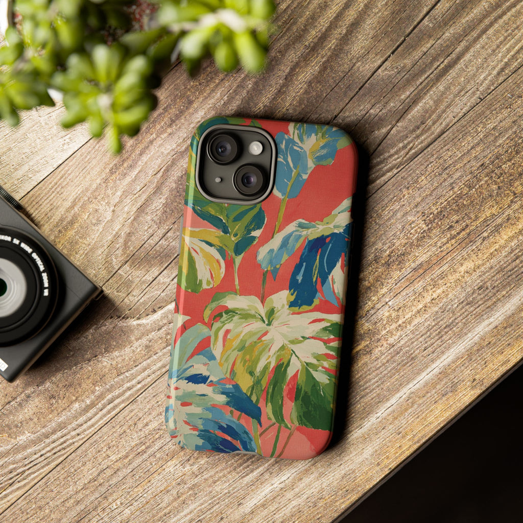 Tropical Phone Case, Floral Tough Case, Vibrant Phone Cover for Summer