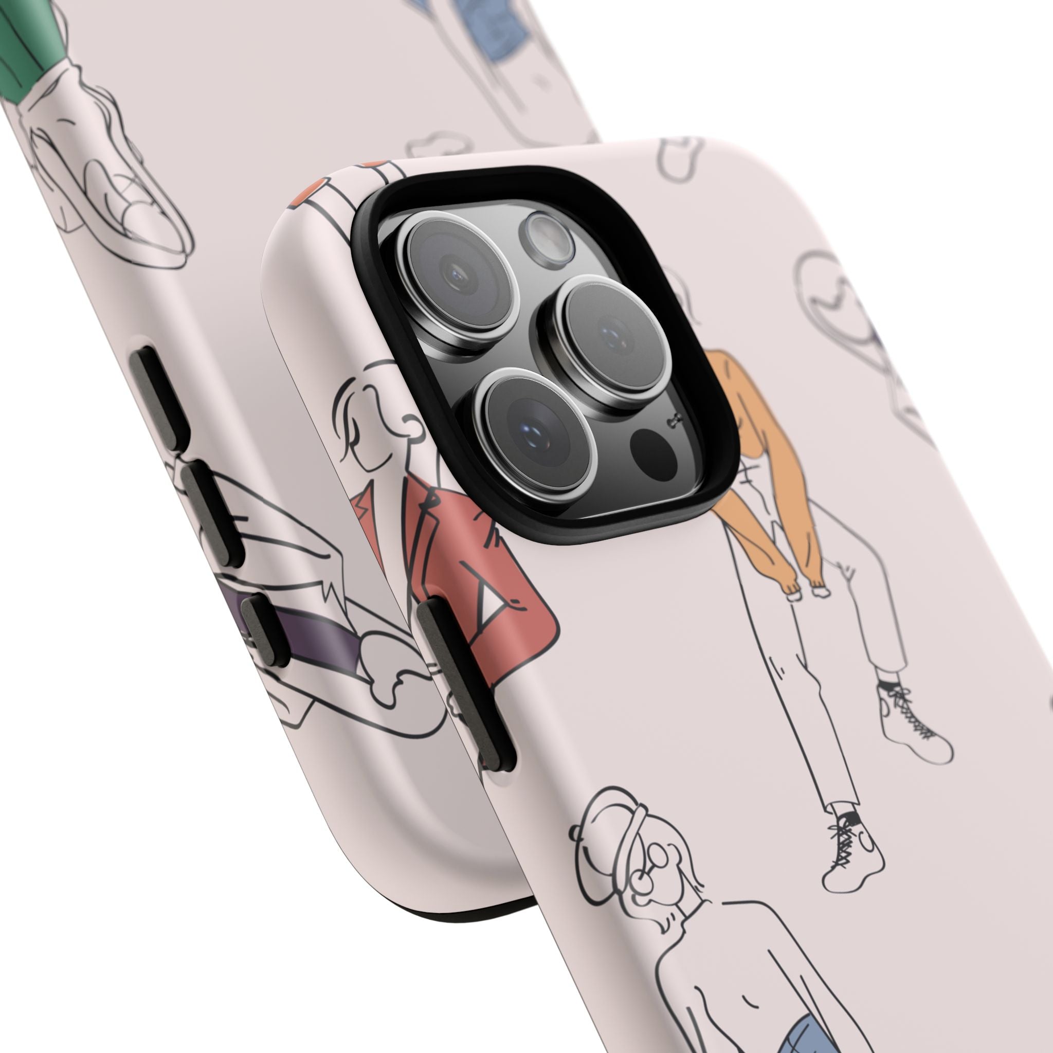 Dancing Women Pattern Phone Case — Chic Pastel Protective Phone Cover