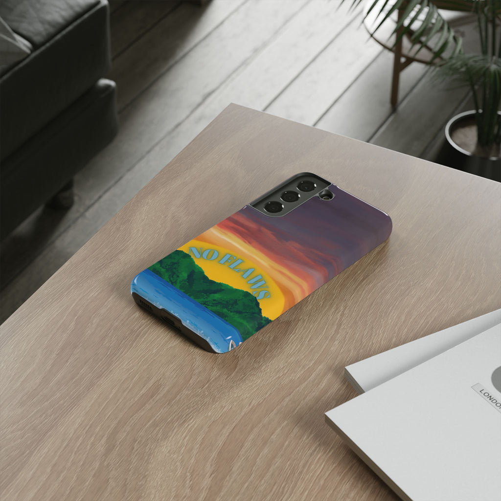Sunset 'No Flaws' Tough Phone Case — Tropical Beach Protective Cover