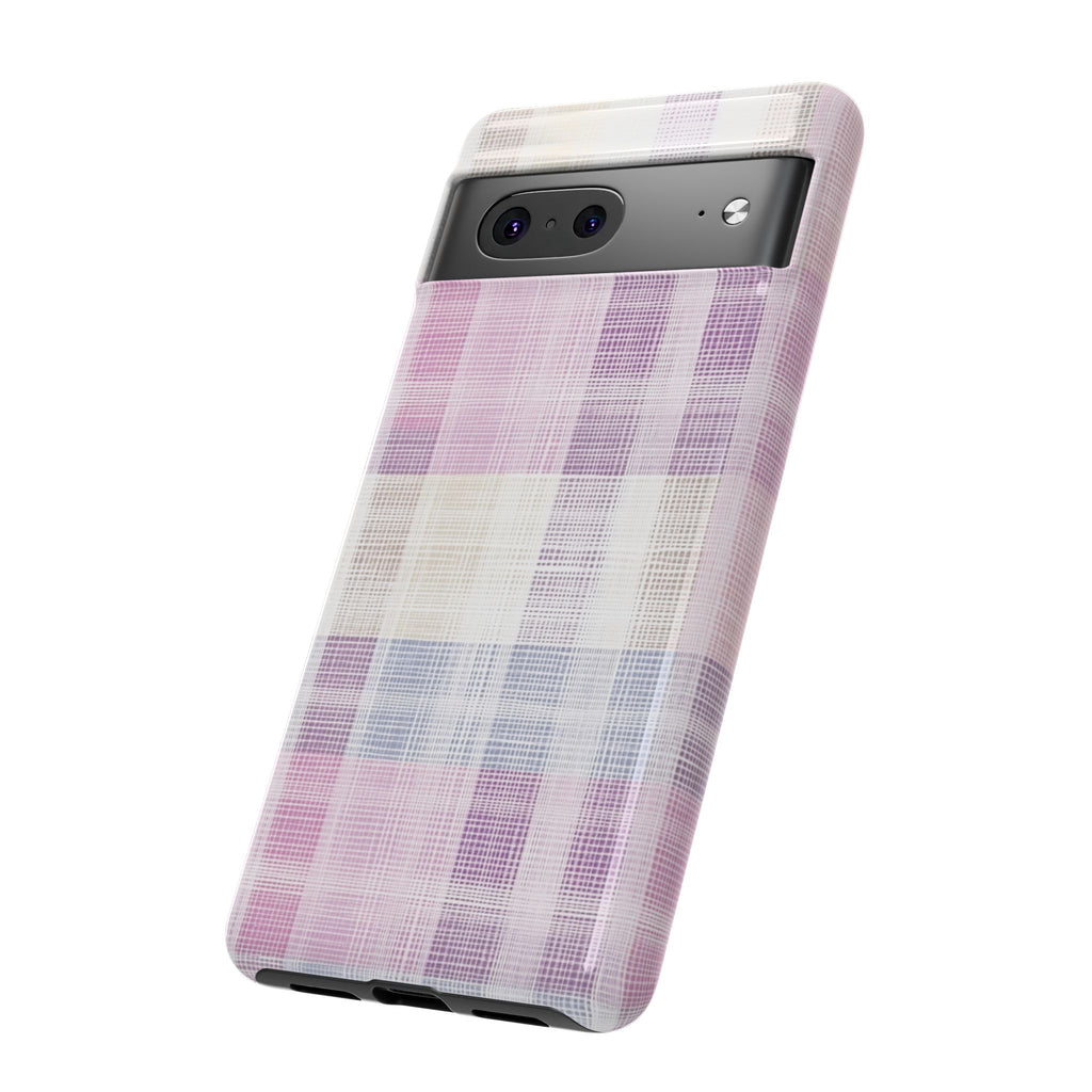 Pink Plaid Phone Case, Trendy Accessories, Birthday, Everyday Use, Tough Cases