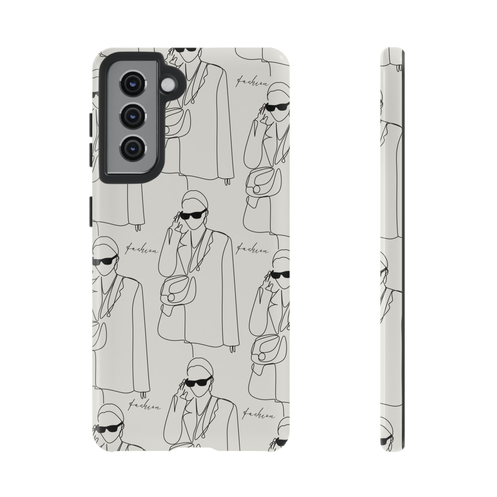 Fashion Sketch Phone Case — Minimalist Chic Designer Pattern