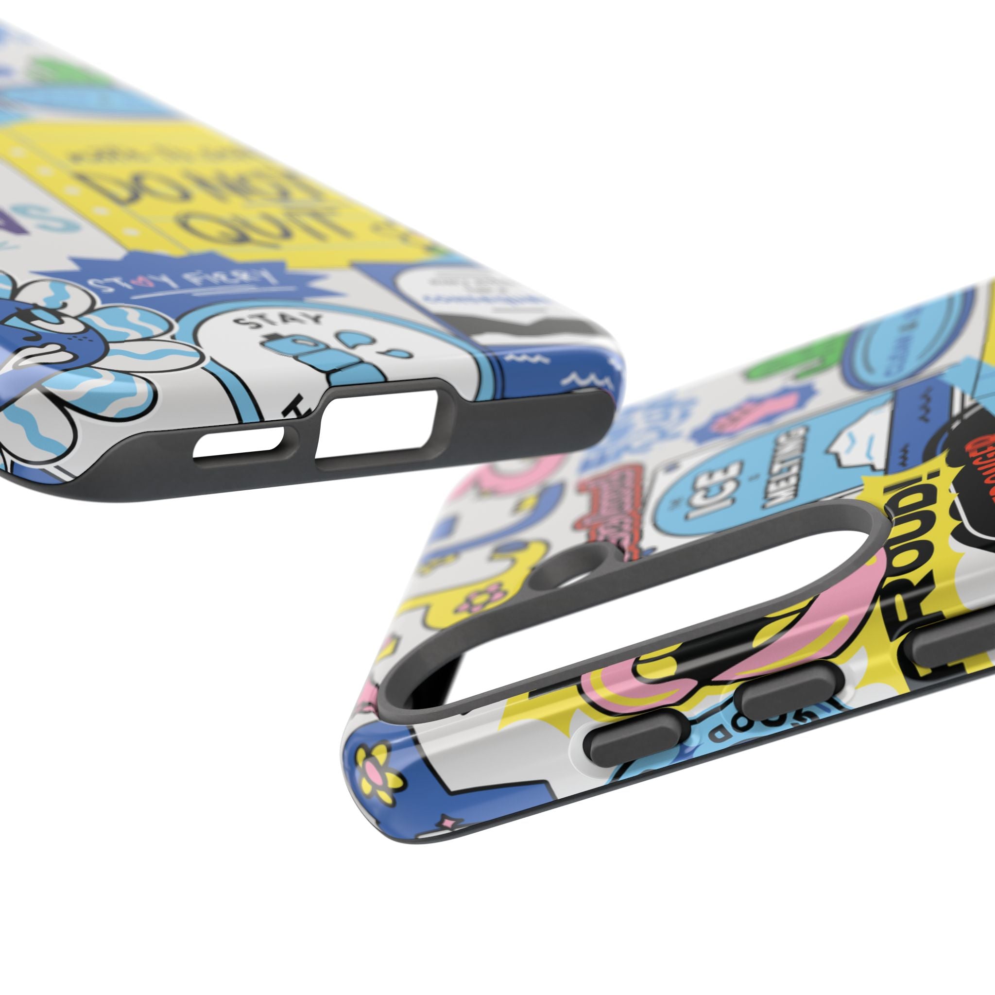 Sticker Collage Phone Case — Motivational "Do Not Quit" Protective Cover