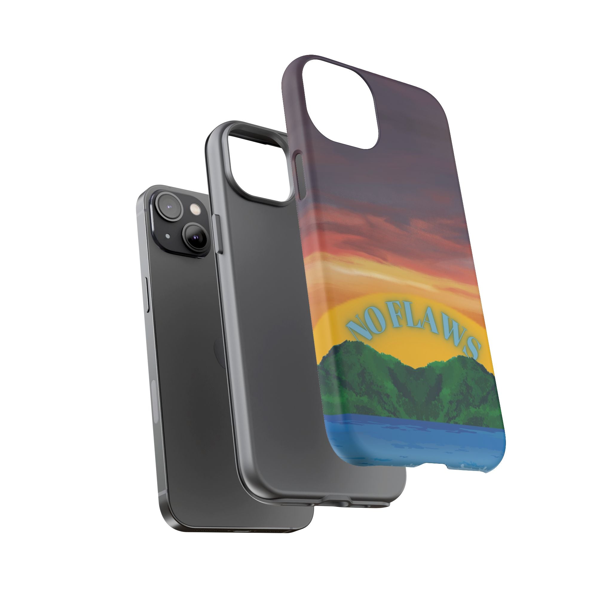 Sunset 'No Flaws' Tough Phone Case — Tropical Beach Protective Cover