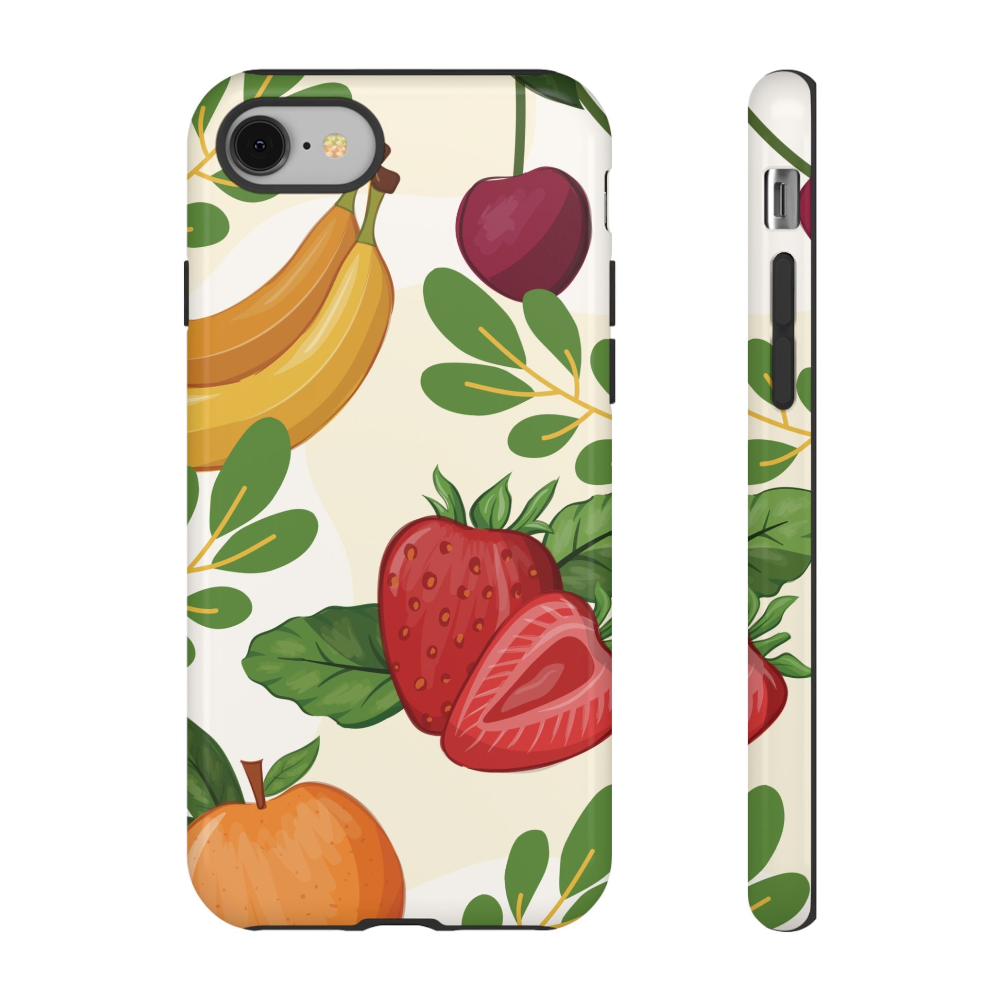 Fruit Pattern Tough Case — Floral Strawberry & Banana Phone Cover