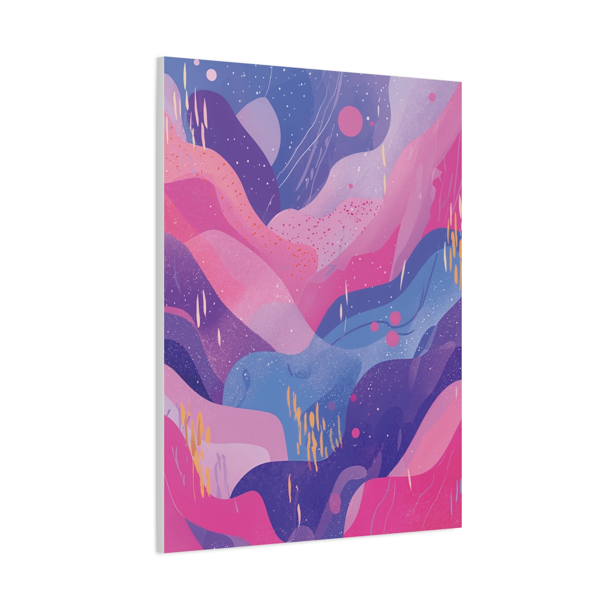 Pink Purple Abstract Wave Matte Canvas Wall Art - 1.25"
