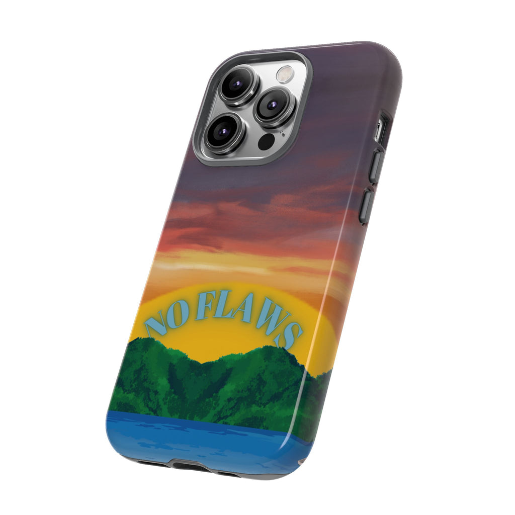 Sunset 'No Flaws' Tough Phone Case — Tropical Beach Protective Cover
