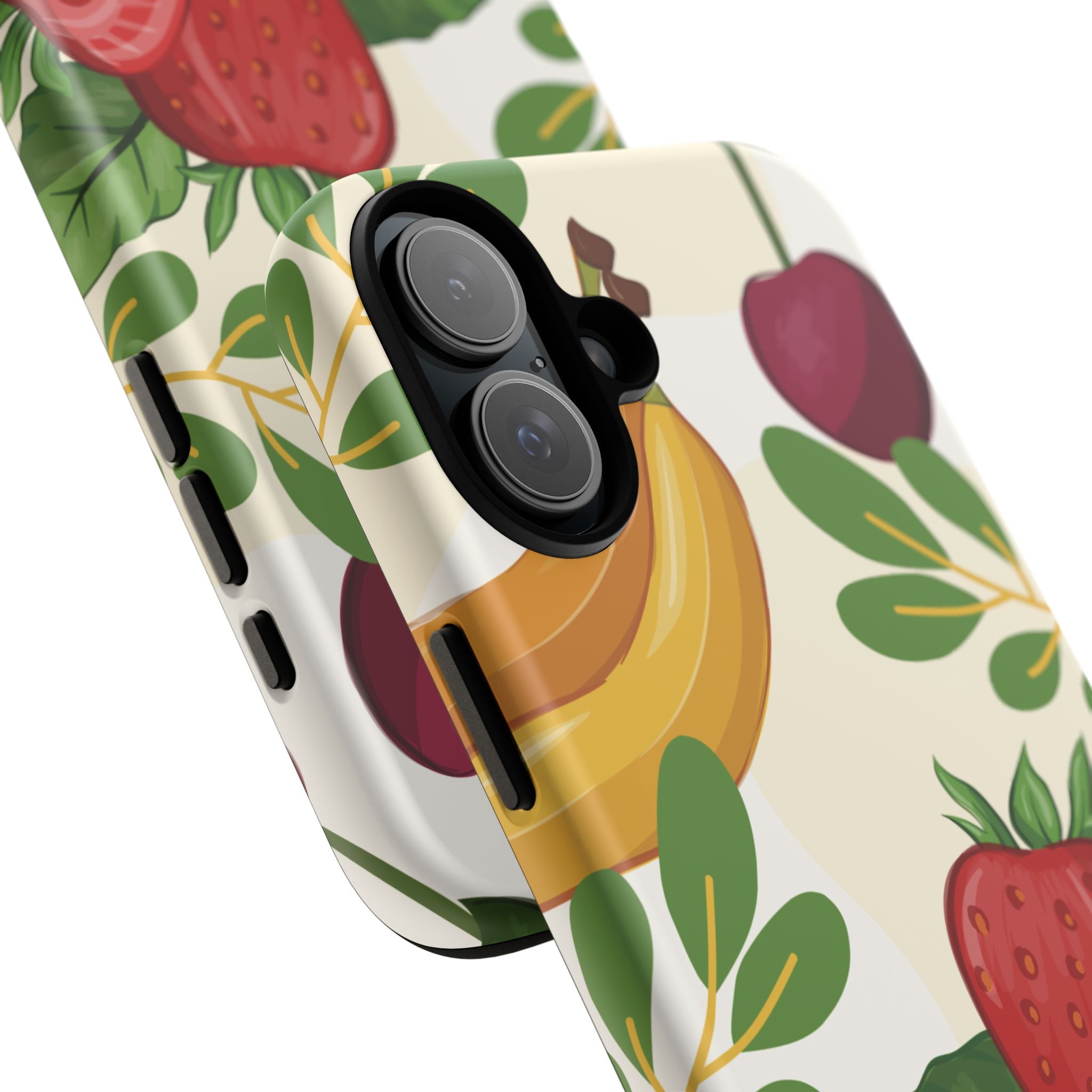 Fruit Pattern Tough Case — Floral Strawberry & Banana Phone Cover