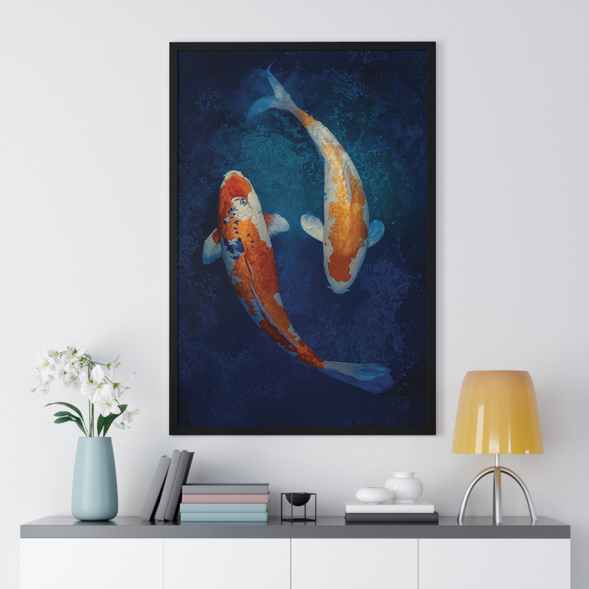 Beneath Still Waters: Koi Fish Art Poster