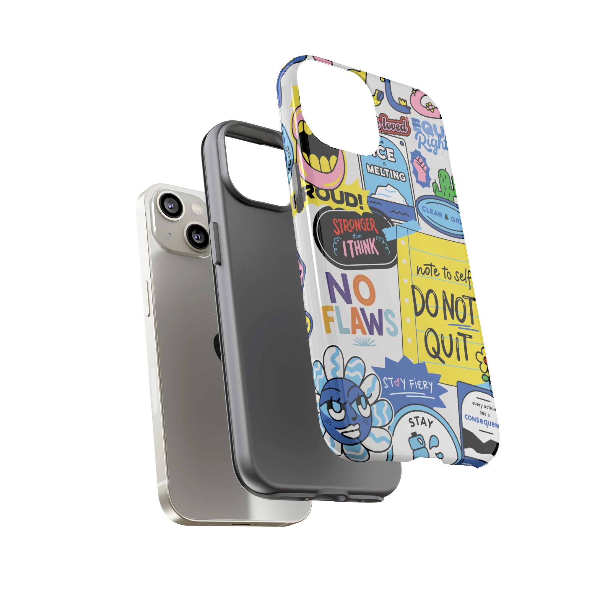 Sticker Collage Phone Case — Motivational "Do Not Quit" Protective Cover
