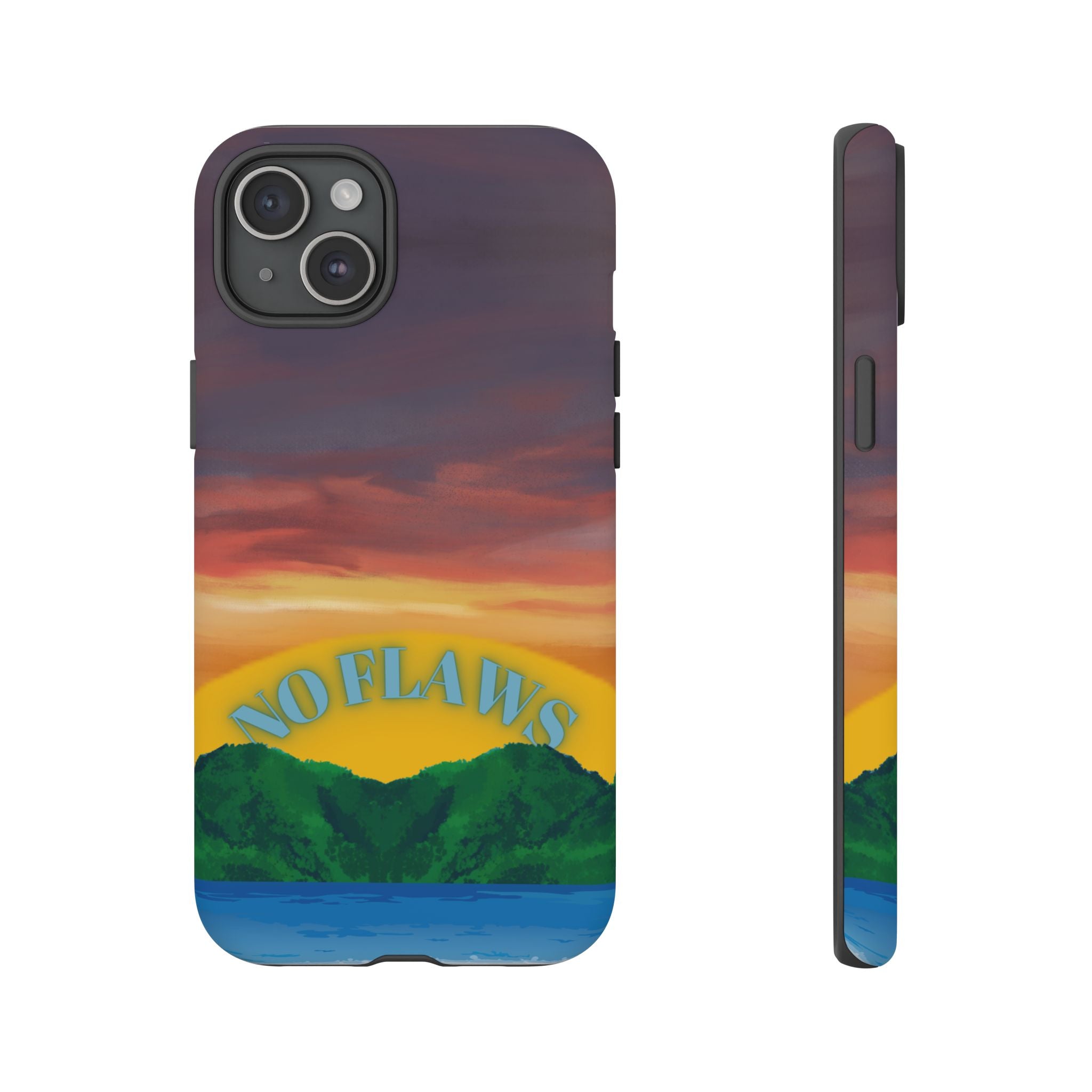 Sunset 'No Flaws' Tough Phone Case — Tropical Beach Protective Cover