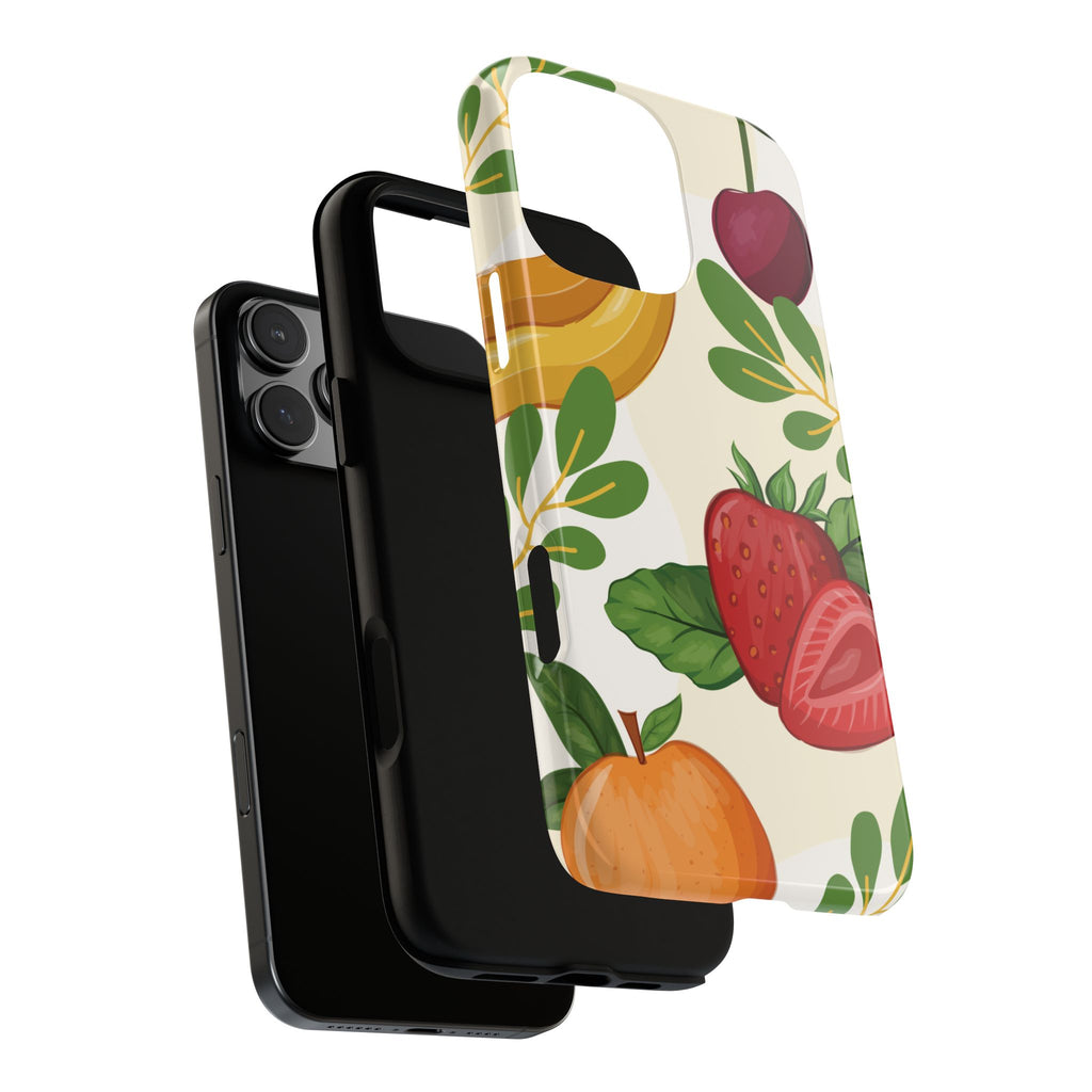 Fruit Pattern Tough Case — Floral Strawberry & Banana Phone Cover