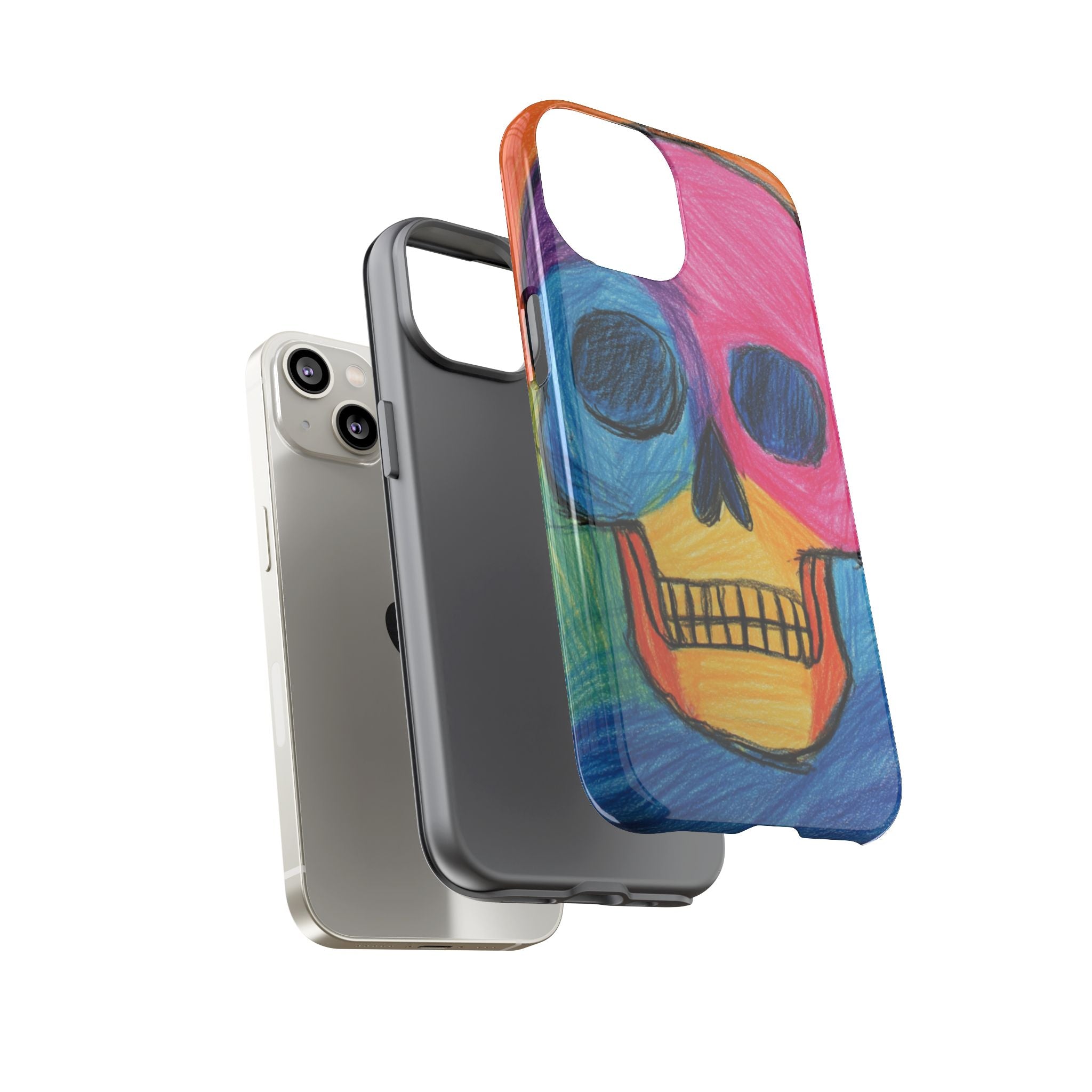 Vibrant Skull Phone Case | Tough Cases, Colorful Design, Unique Art Phone Cover