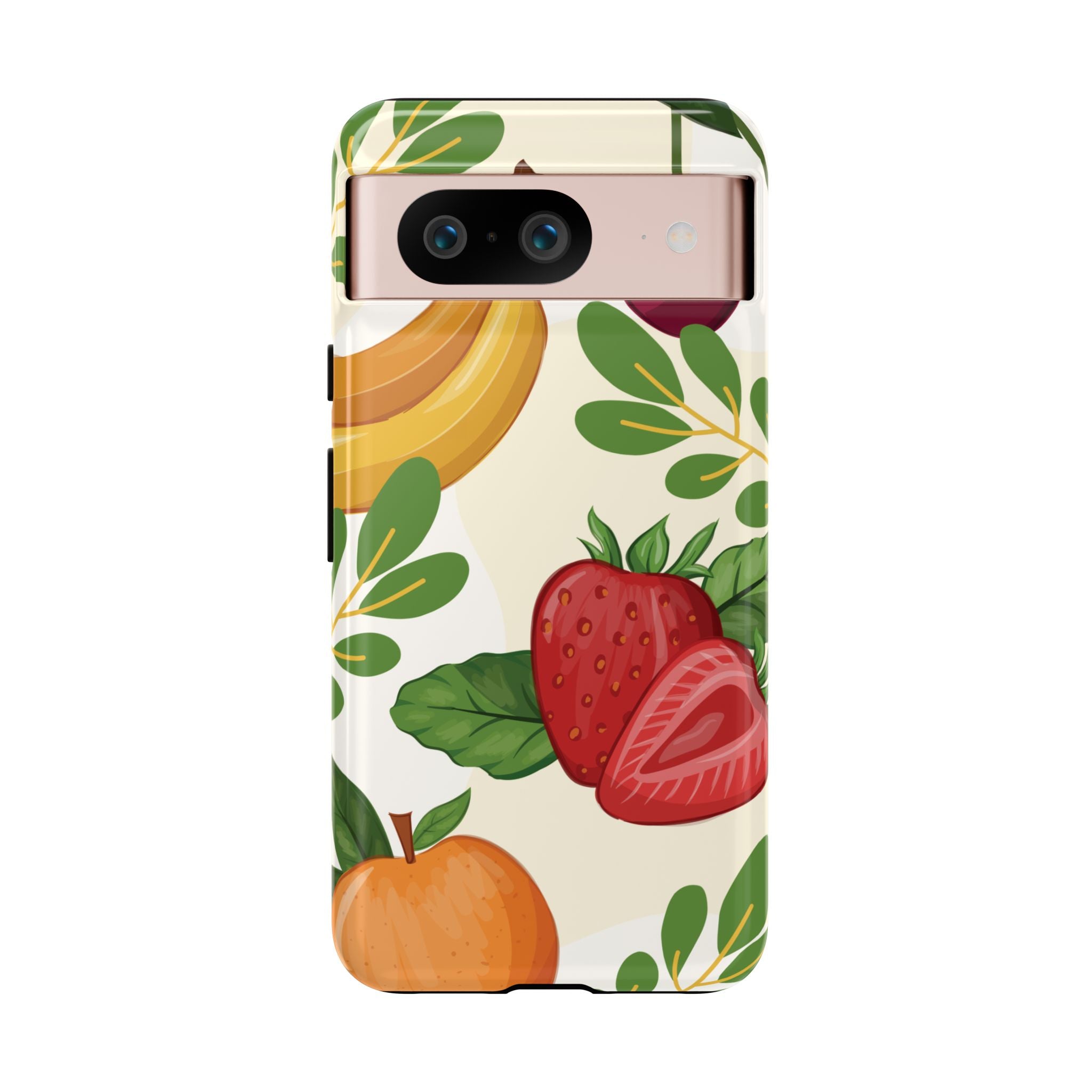 Fruit Pattern Tough Case — Floral Strawberry & Banana Phone Cover