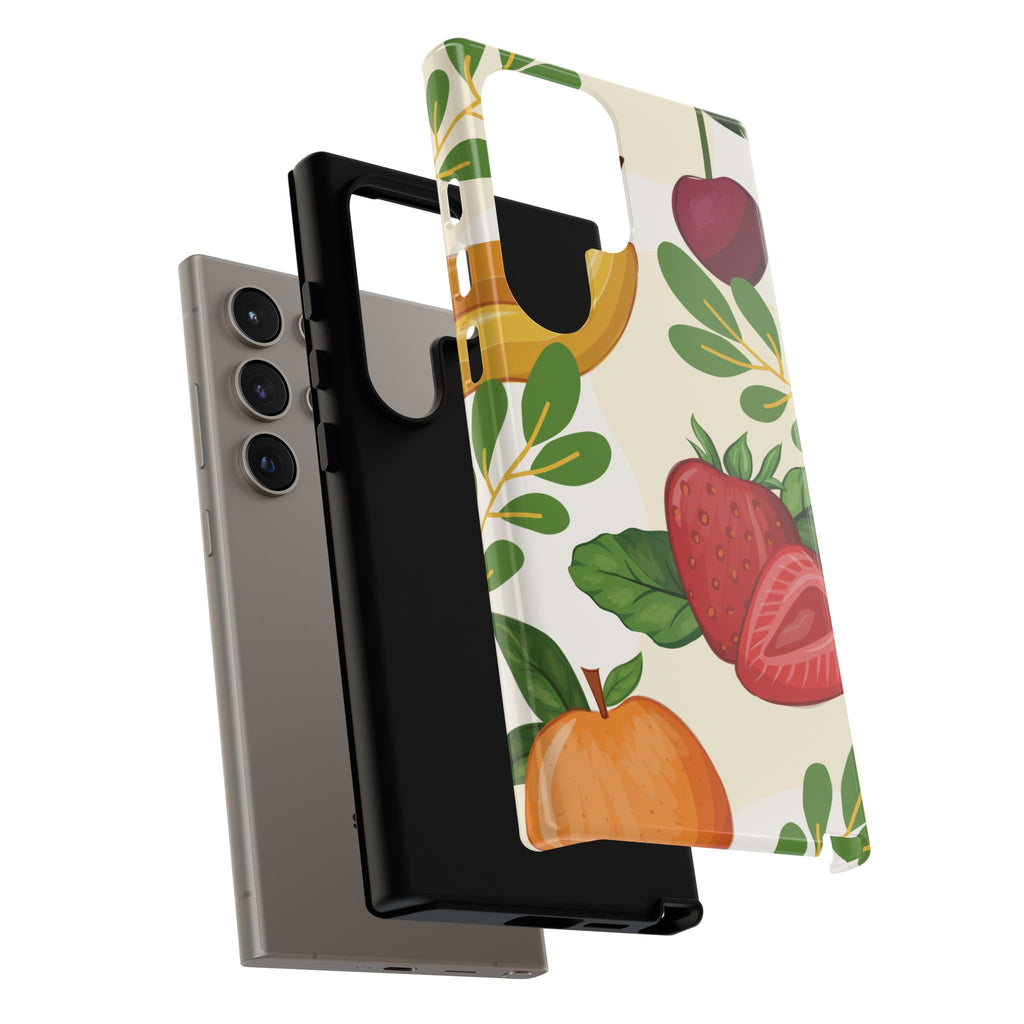 Fruit Pattern Tough Case — Floral Strawberry & Banana Phone Cover