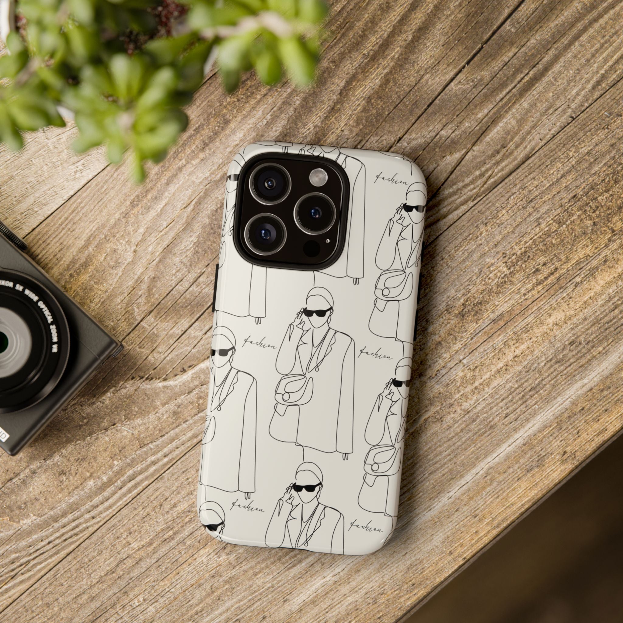 Fashion Sketch Phone Case — Minimalist Chic Designer Pattern