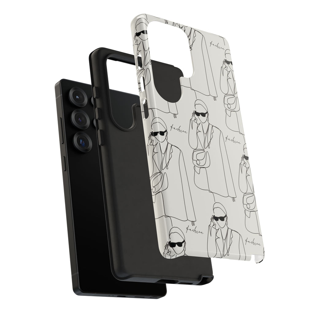 Fashion Sketch Phone Case — Minimalist Chic Designer Pattern