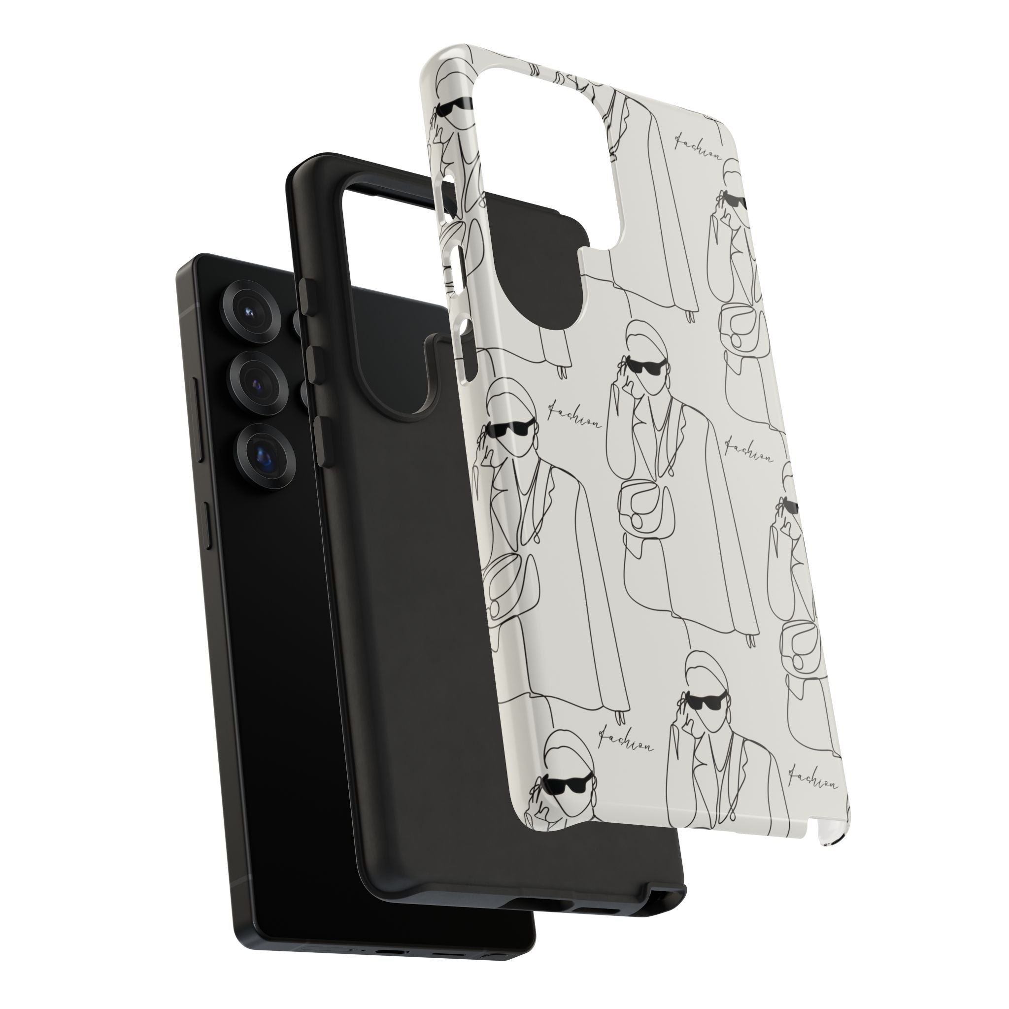 Fashion Sketch Phone Case — Minimalist Chic Designer Pattern
