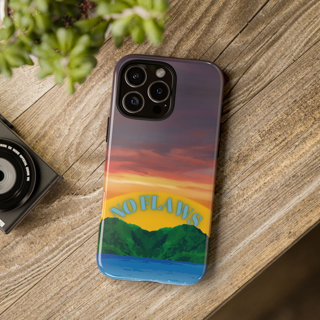 Sunset 'No Flaws' Tough Phone Case — Tropical Beach Protective Cover