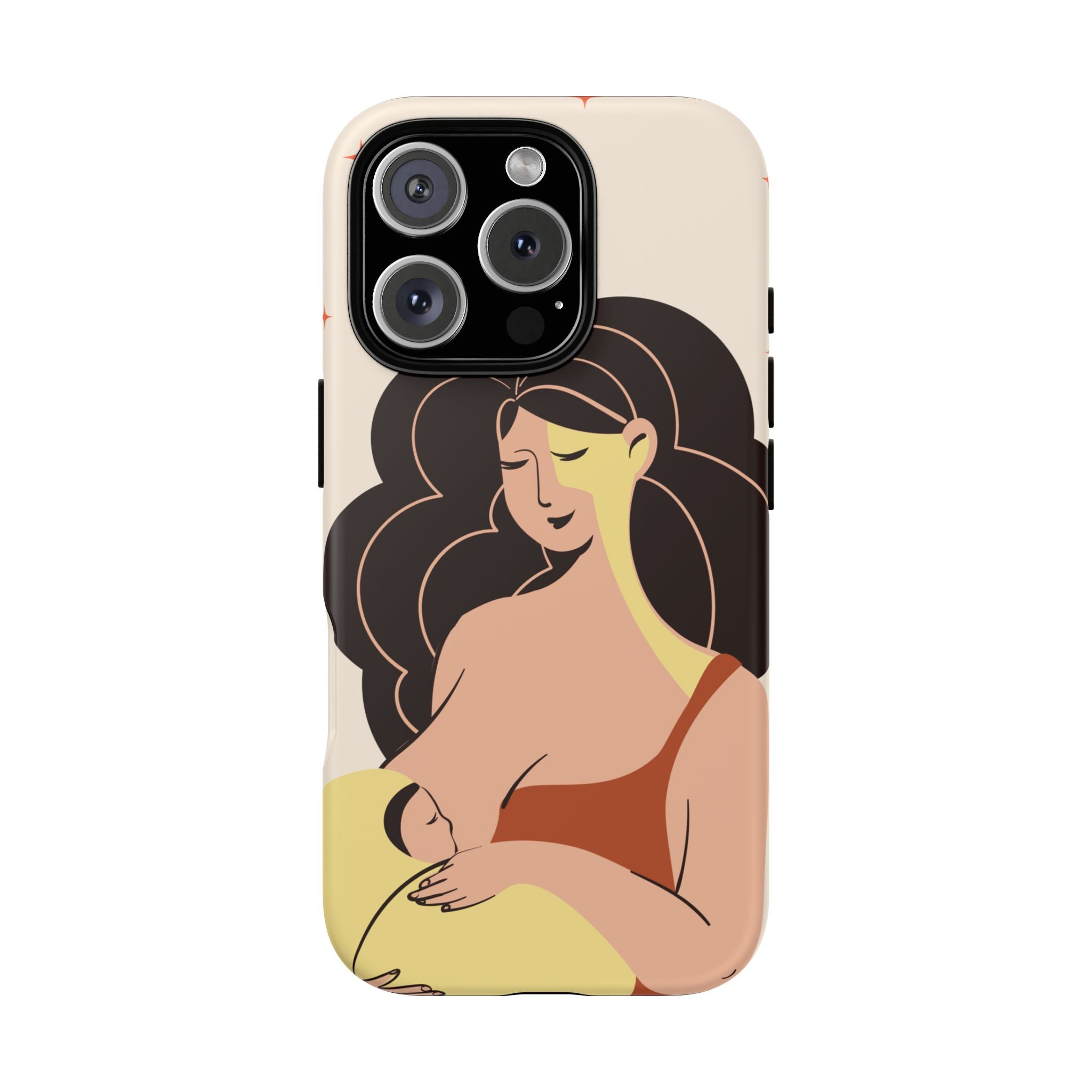Mother Nursing Baby Illustration, Soft Pastel Mom & Child Protective Cover