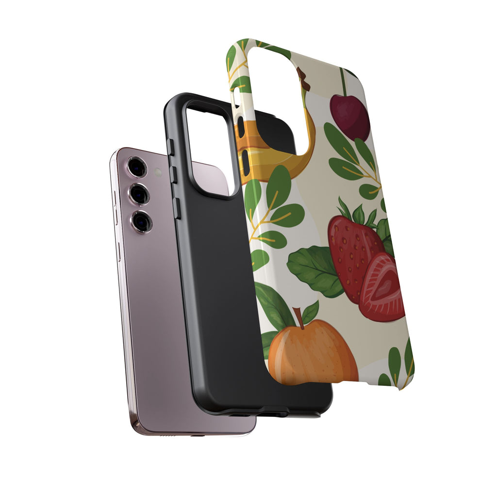 Fruit Pattern Tough Case — Floral Strawberry & Banana Phone Cover