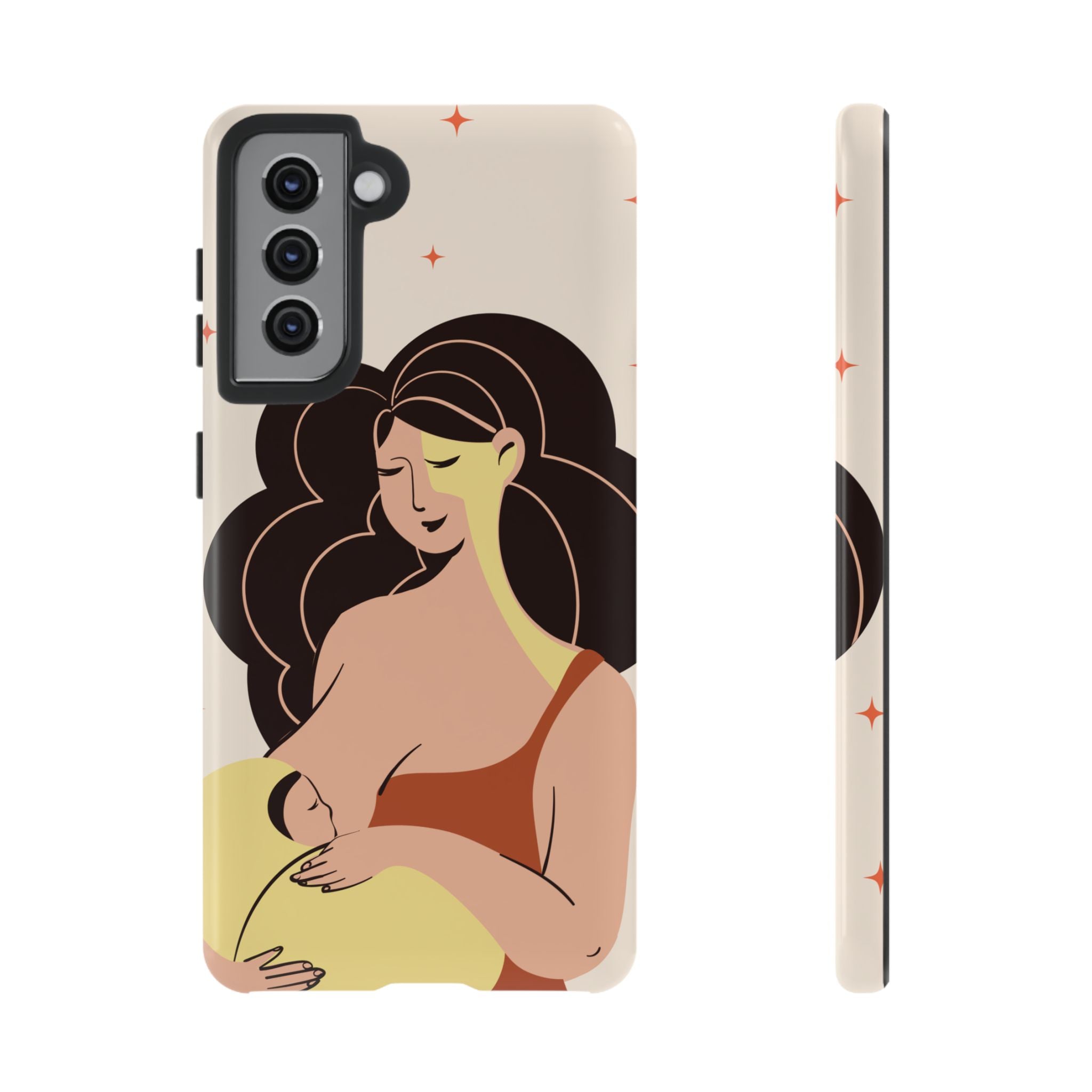 Mother Nursing Baby Illustration, Soft Pastel Mom & Child Protective Cover
