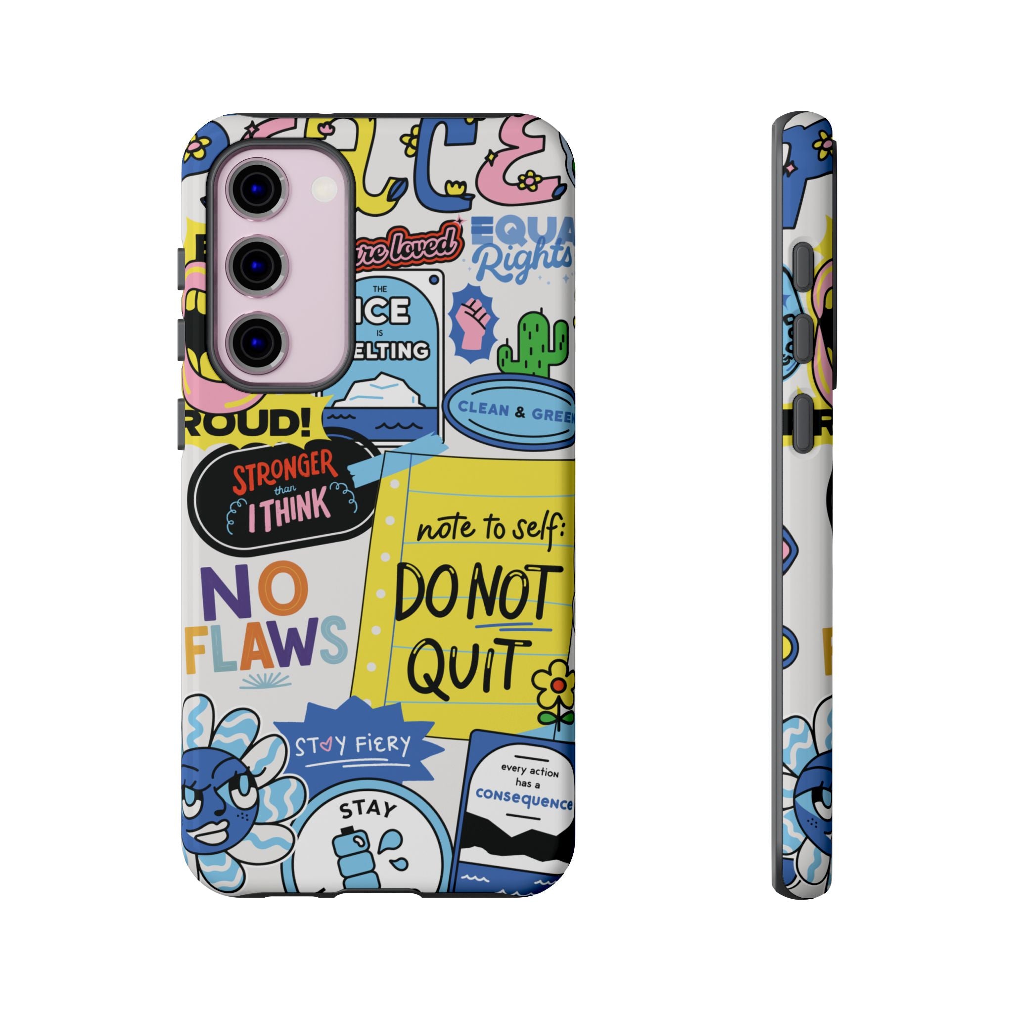 Sticker Collage Phone Case — Motivational "Do Not Quit" Protective Cover