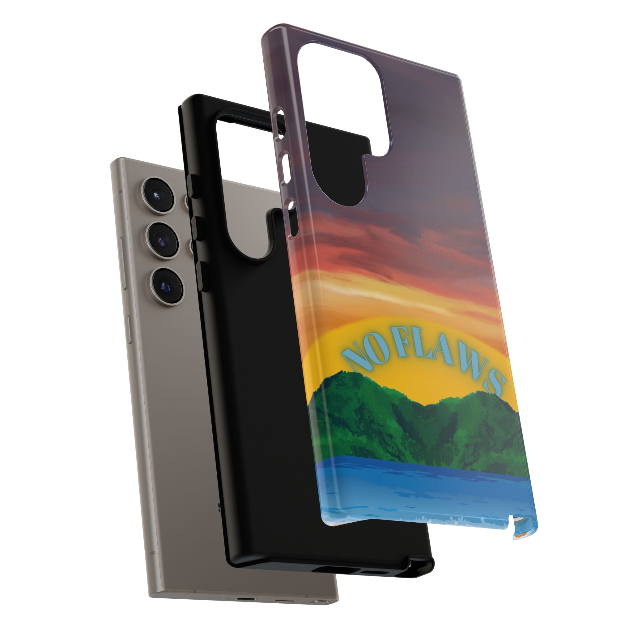 Sunset 'No Flaws' Tough Phone Case — Tropical Beach Protective Cover