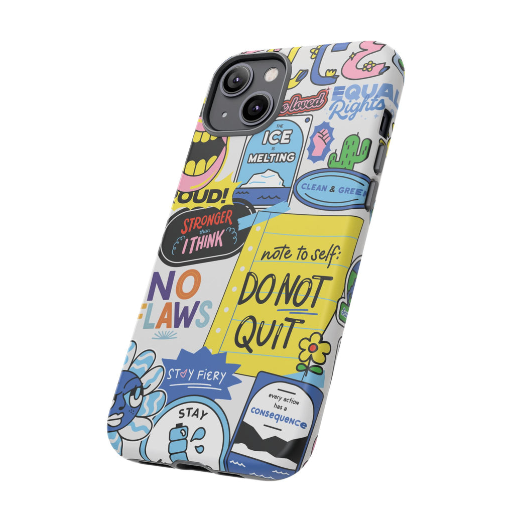 Sticker Collage Phone Case — Motivational "Do Not Quit" Protective Cover