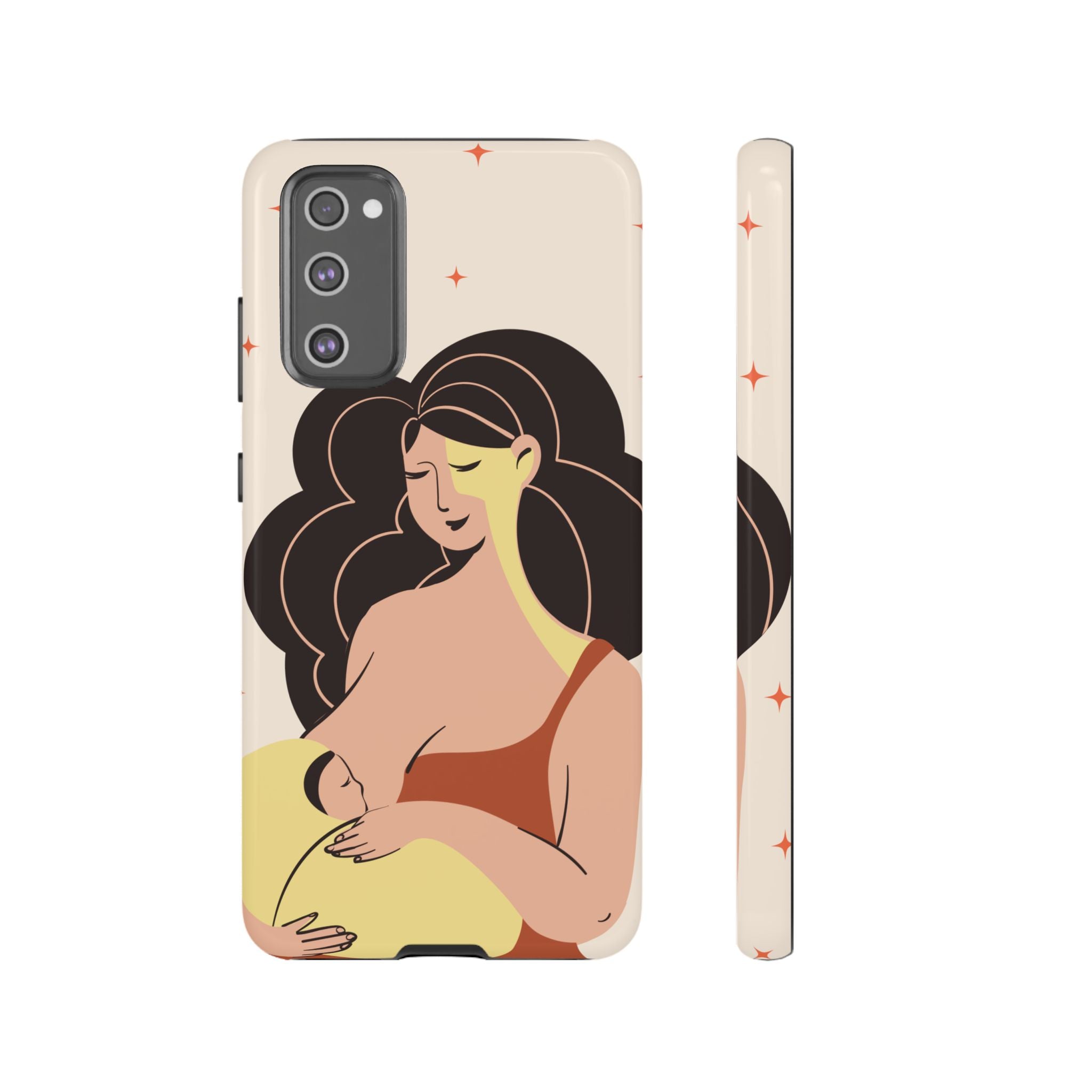 Mother Nursing Baby Illustration, Soft Pastel Mom & Child Protective Cover