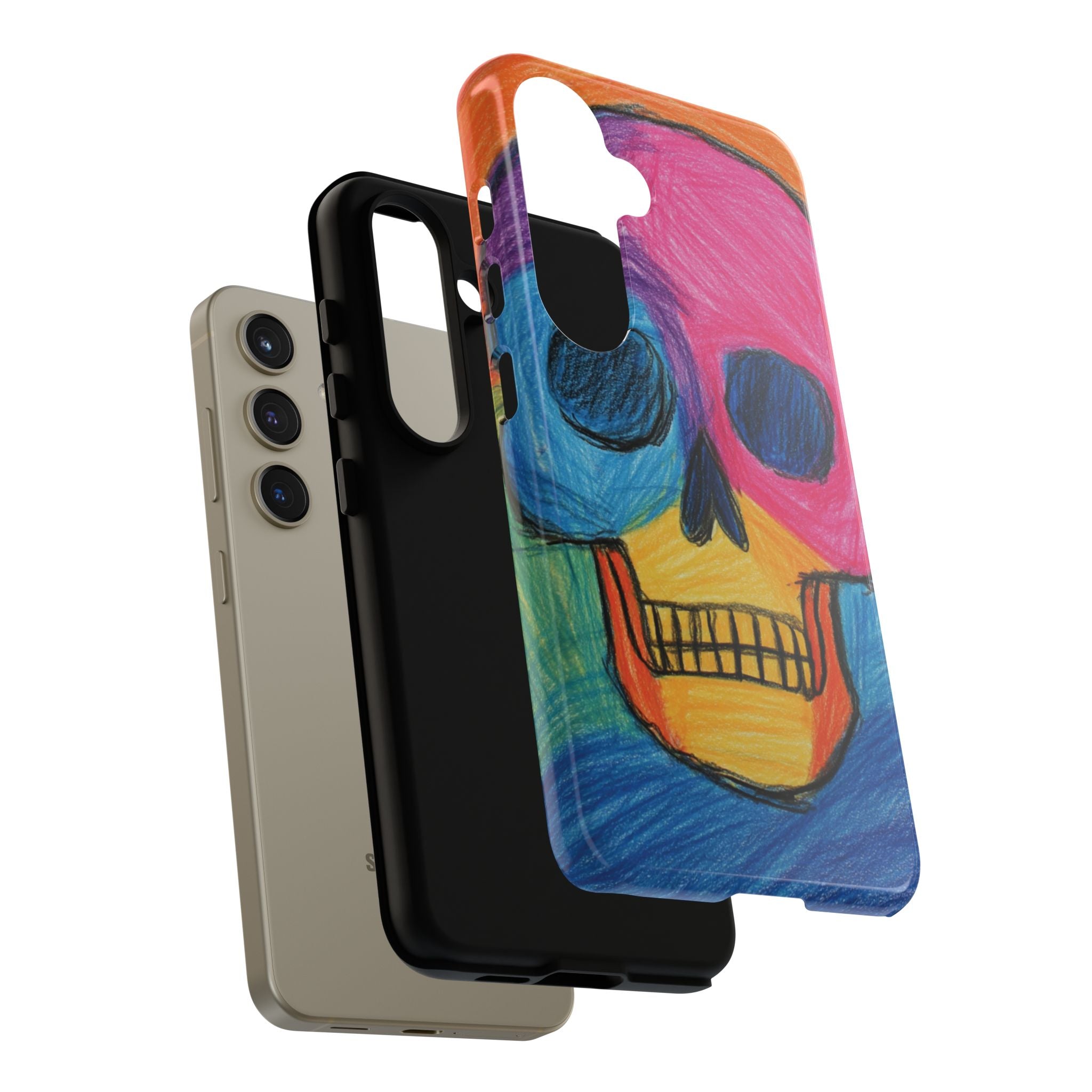 Vibrant Skull Phone Case | Tough Cases, Colorful Design, Unique Art Phone Cover