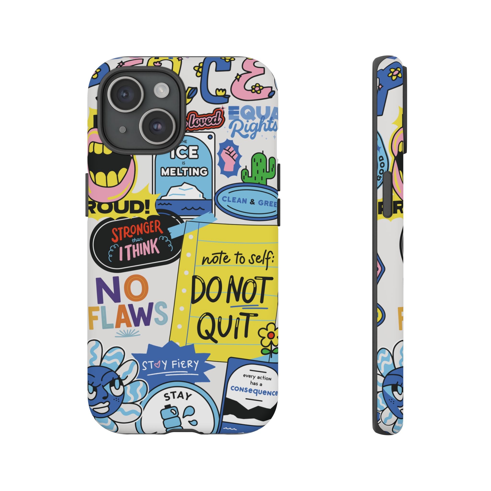 Sticker Collage Phone Case — Motivational "Do Not Quit" Protective Cover