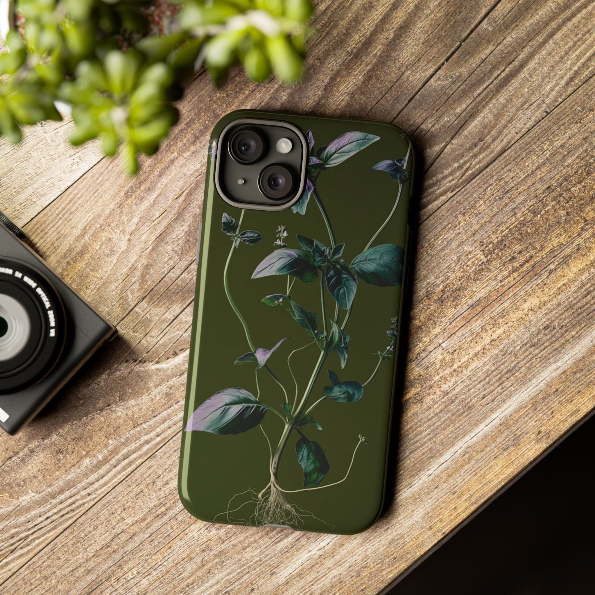 Green Botanical Phone Case, Floral Phone Cover, Nature Lover Gift