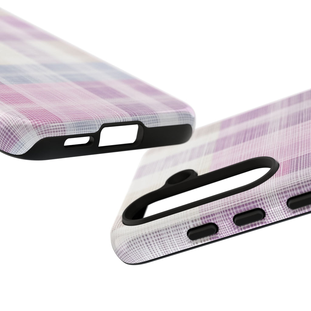 Pink Plaid Phone Case, Trendy Accessories, Birthday, Everyday Use, Tough Cases