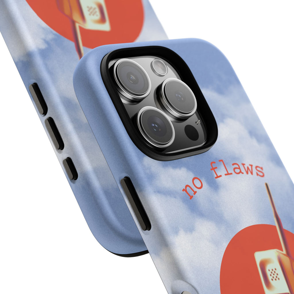 Retro “No Flaws” Phone Tough Case — Vintage 90s Aesthetic Protective Phone Case