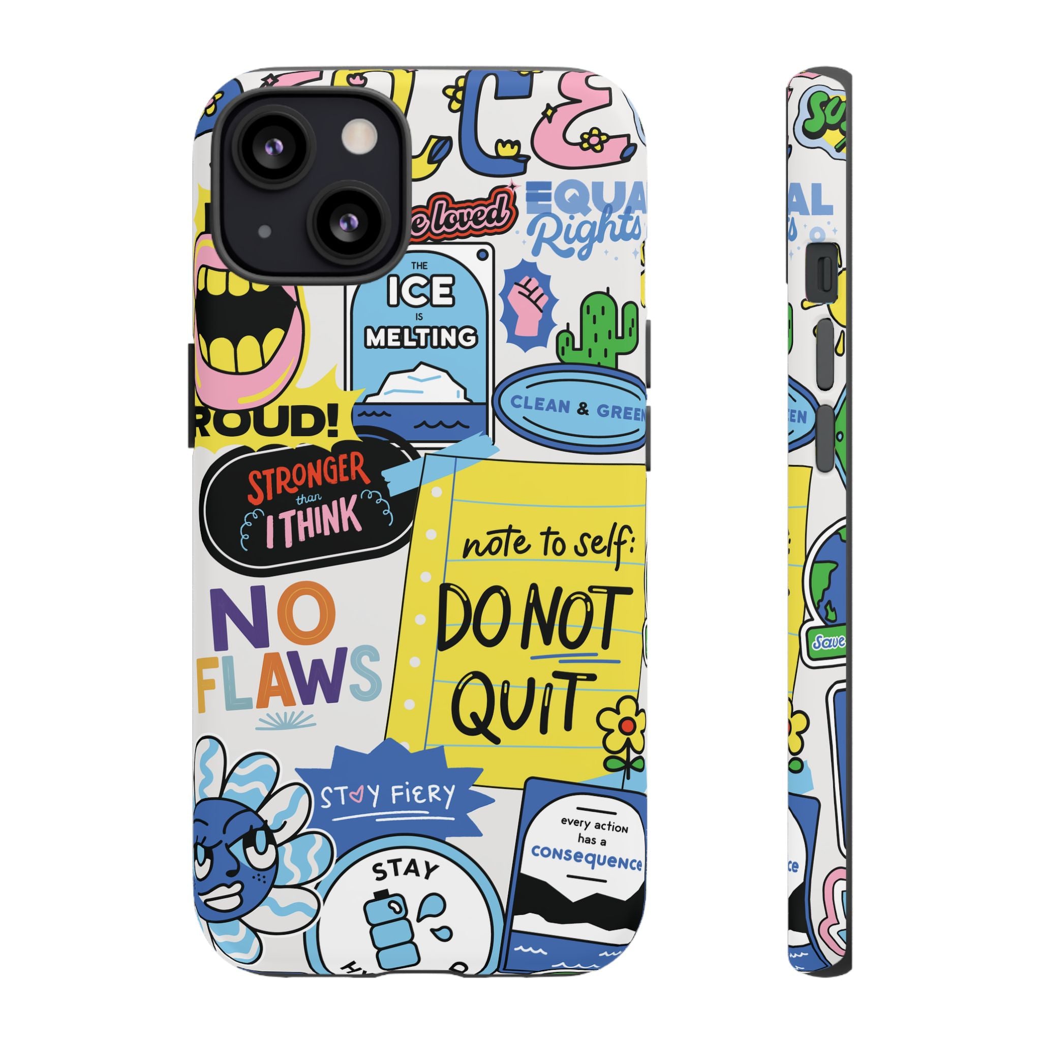 Sticker Collage Phone Case — Motivational "Do Not Quit" Protective Cover