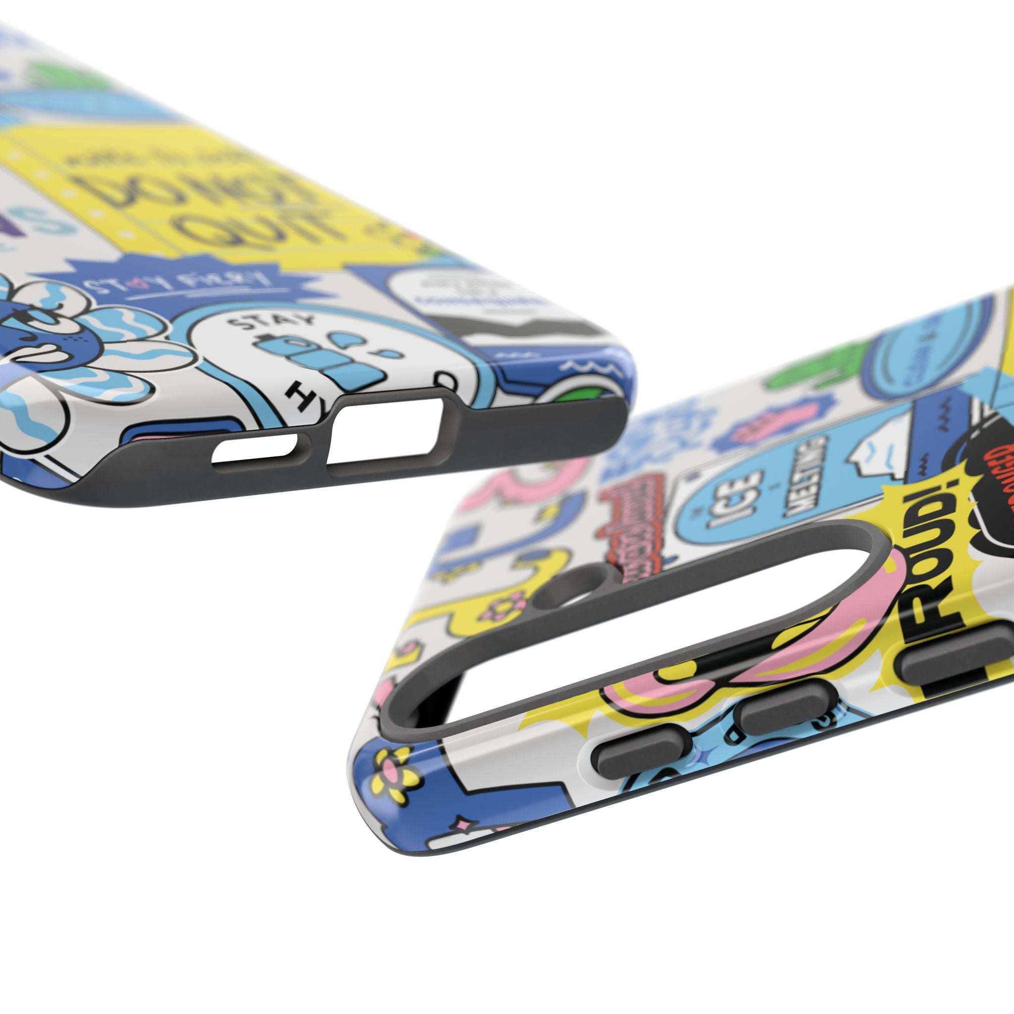 Sticker Collage Phone Case — Motivational "Do Not Quit" Protective Cover