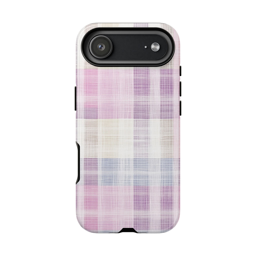 Pink Plaid Phone Case, Trendy Accessories, Birthday, Everyday Use, Tough Cases