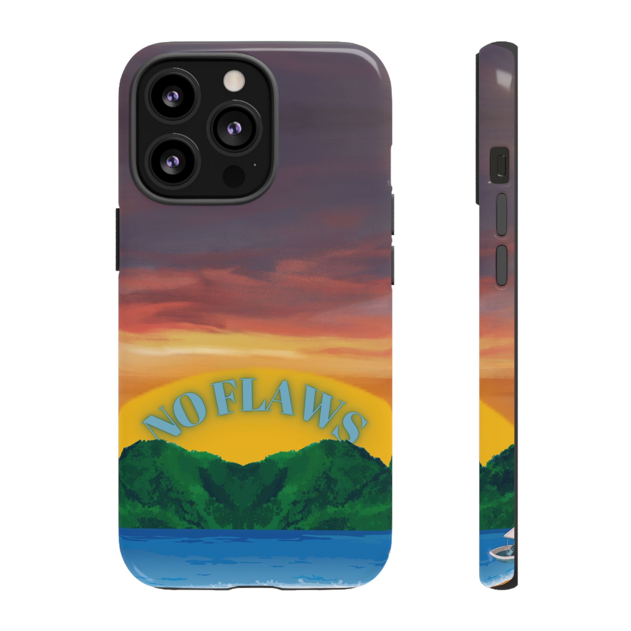 Sunset 'No Flaws' Tough Phone Case — Tropical Beach Protective Cover