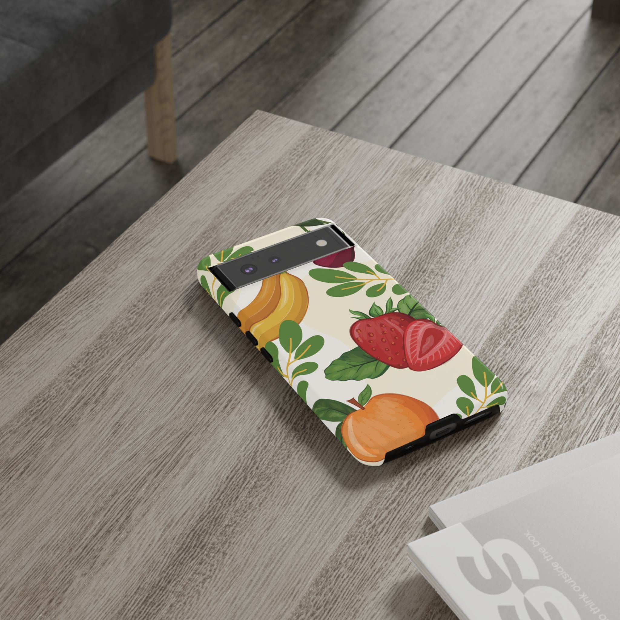 Fruit Pattern Tough Case — Floral Strawberry & Banana Phone Cover