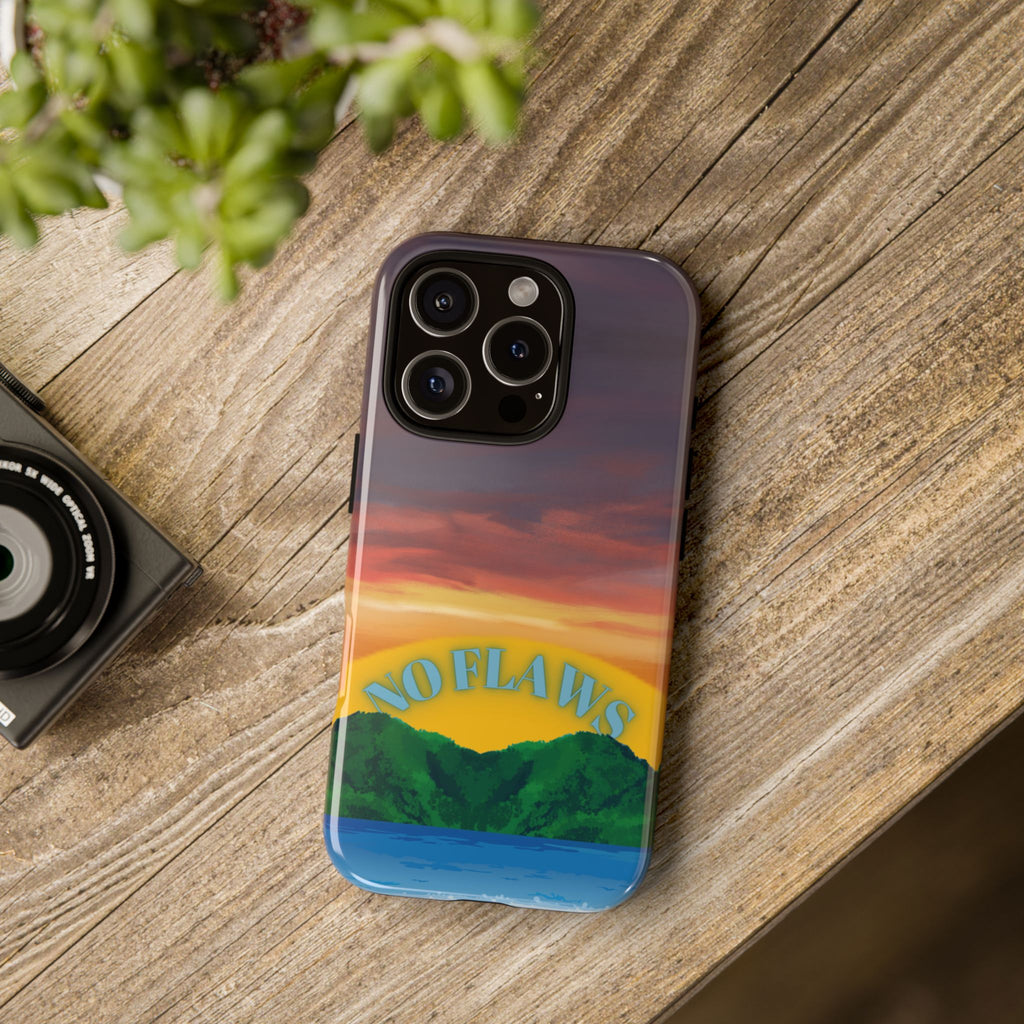 Sunset 'No Flaws' Tough Phone Case — Tropical Beach Protective Cover