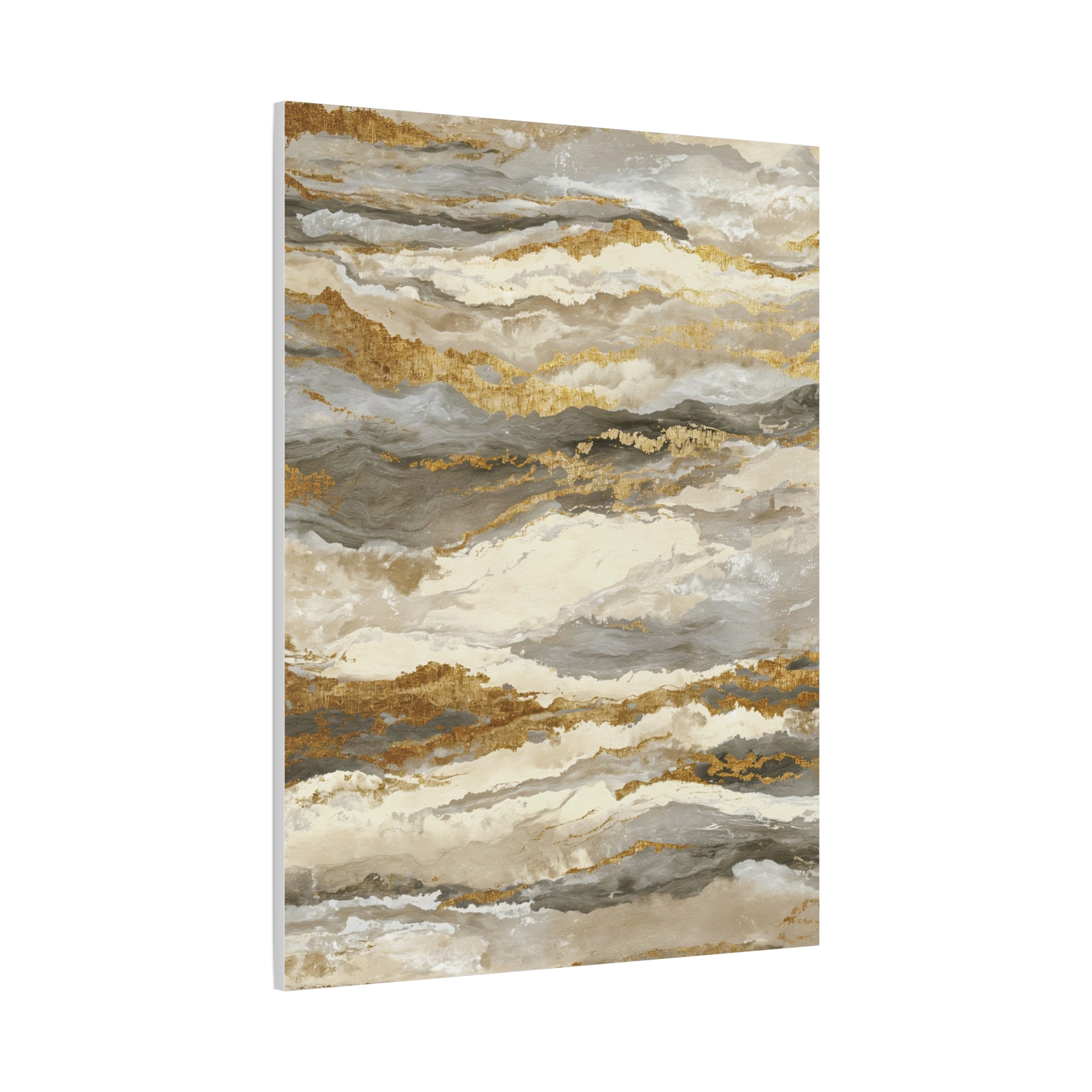 Abstract Gold Marble Canvas Print — Neutral Earth-Tone Wall Art